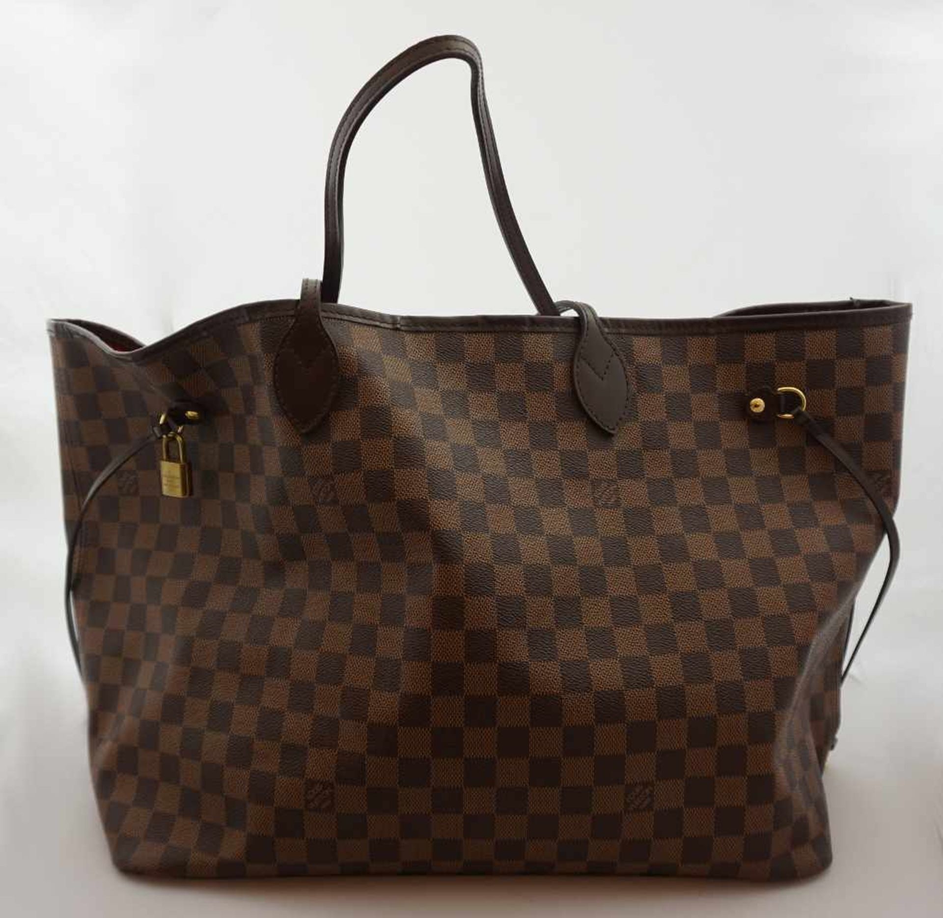 1 Handtasche LOUIS VUITTON "Neverfull"GM Damier Tsp. mit originalem Staubbeutel, Karton und Tüte