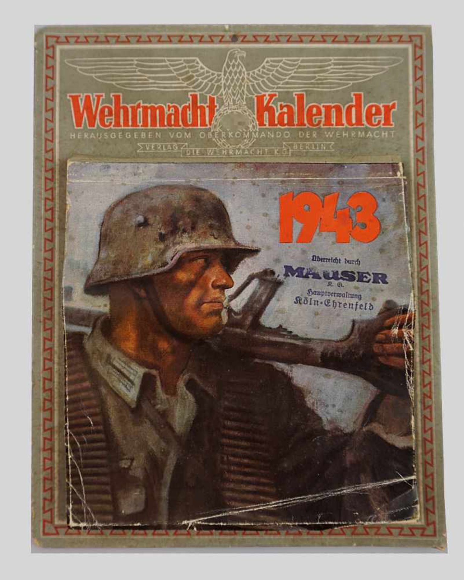 1 Wehrmachtkalender dat. 1943 3. ReichHerausgegeben vom Oberkommando der Wehrmacht, übereicht