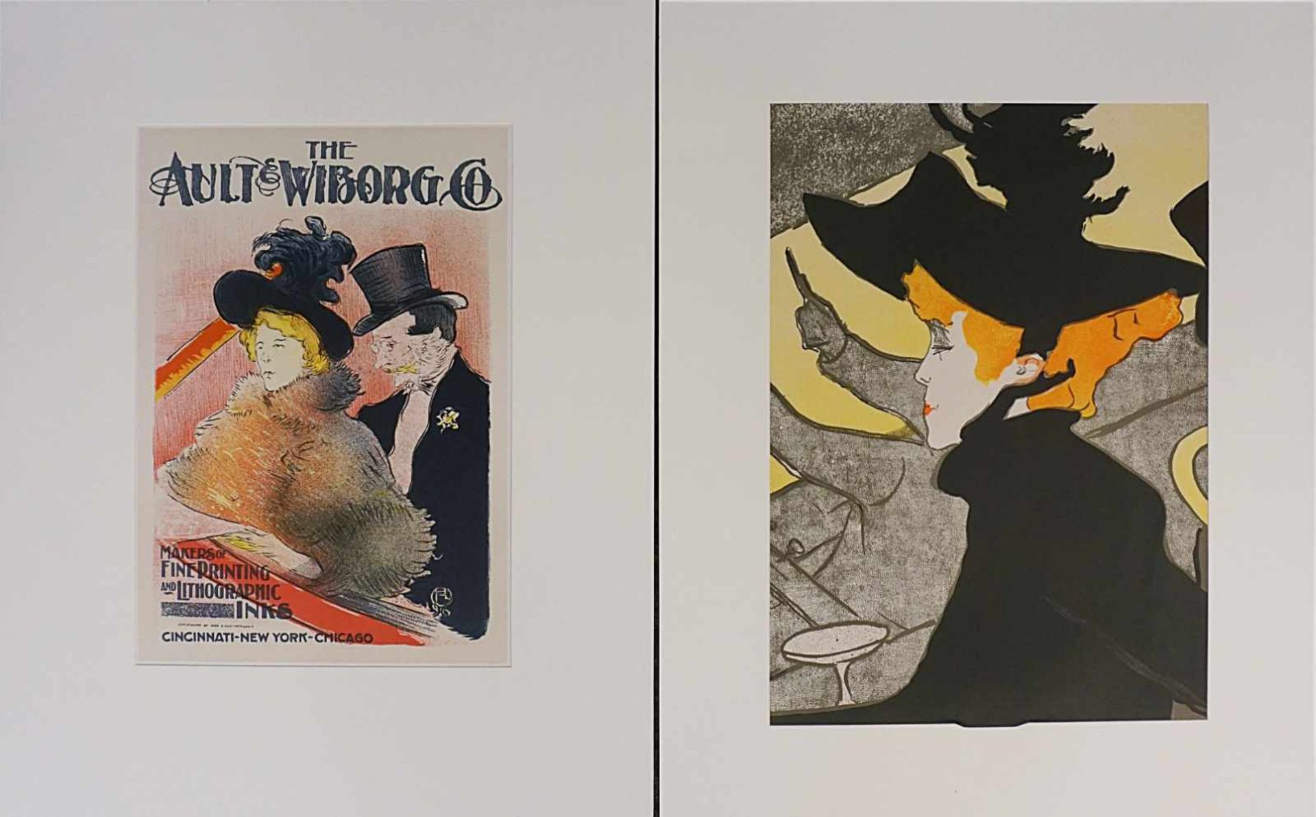 2 Farblithografien "Divan Japonais", "Au Concert" wohl TOULOUSE-LAUTREC(1864-1901) Druck/Verlag: