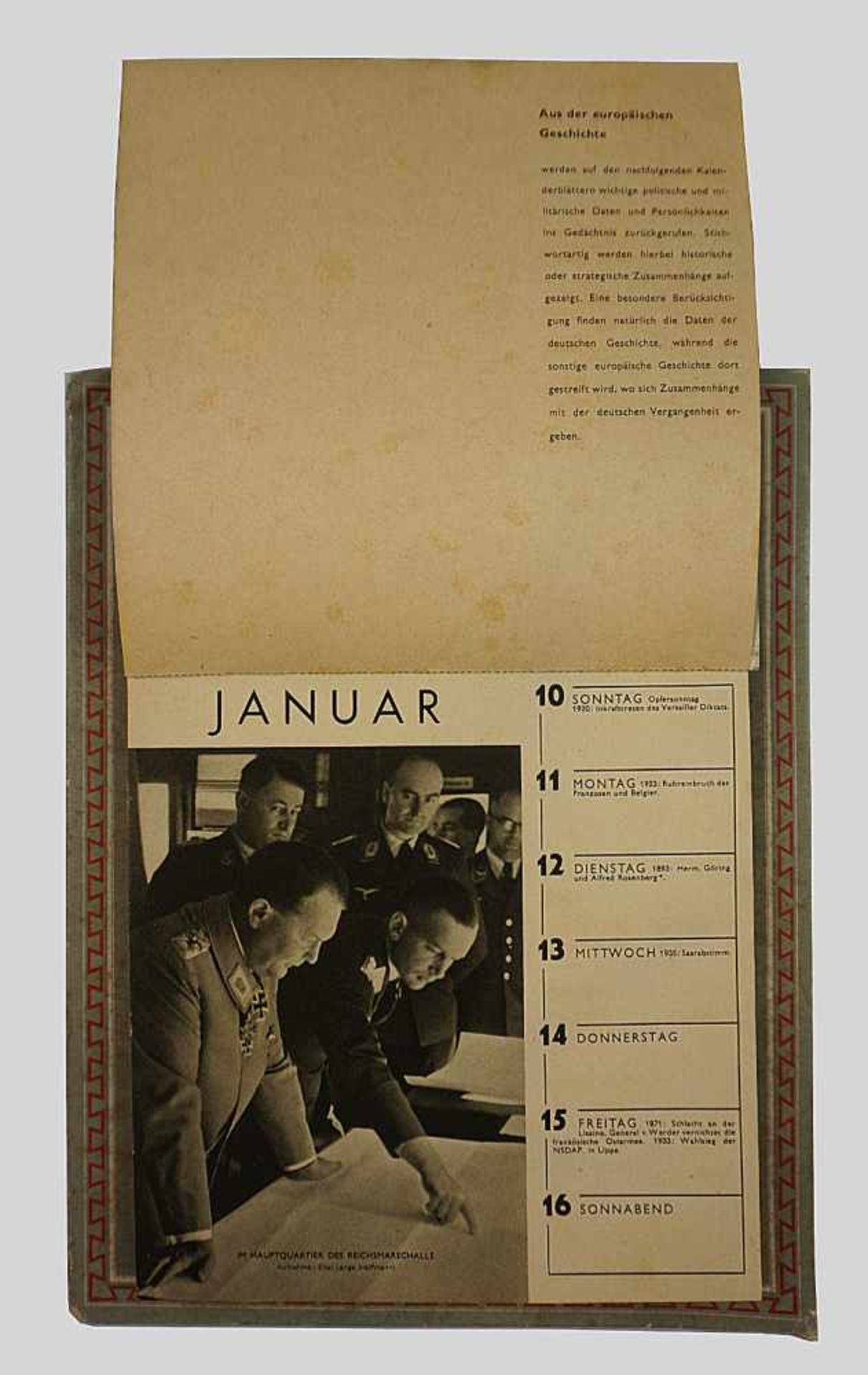 1 Wehrmachtkalender dat. 1943 3. ReichHerausgegeben vom Oberkommando der Wehrmacht, übereicht - Bild 2 aus 2