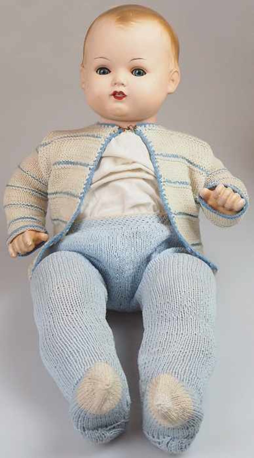Puppe SCHILDKRÖT, wohl 1950er JahreL ca. 50cm, Kopf min. Abplatzungen, Stimme beschädigt, Asp.