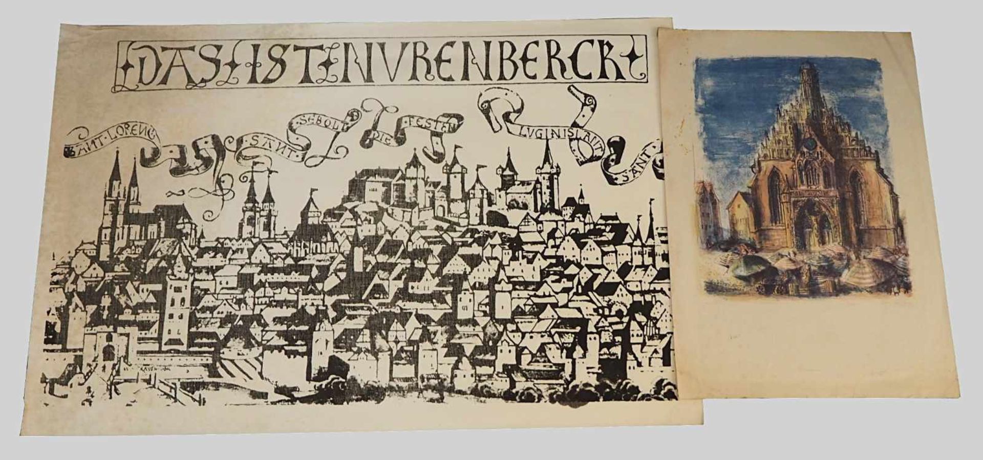 1 Konvolut Grafiken u.a., "Ansichten von Nürnberg"versch. Künstler/Größen, z.T. besch., Asp.