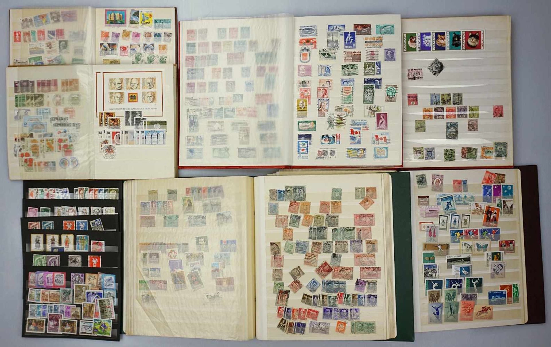 1 konvolut Briefmarken BRD, Europa, Alle Weltunkomplett gestempelt/ungestempelt in 6 Alben und