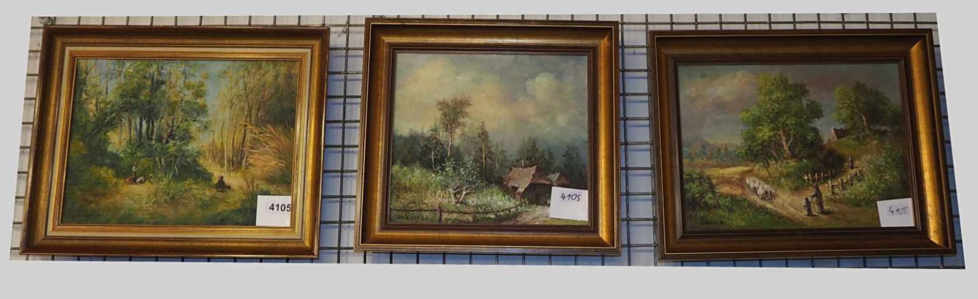 3 Ölgemälde "Landschaftsdarstellungen" je L.u. sign. VILASCO1970er/80er Jahre Öl/Holz/Lwd. versch.
