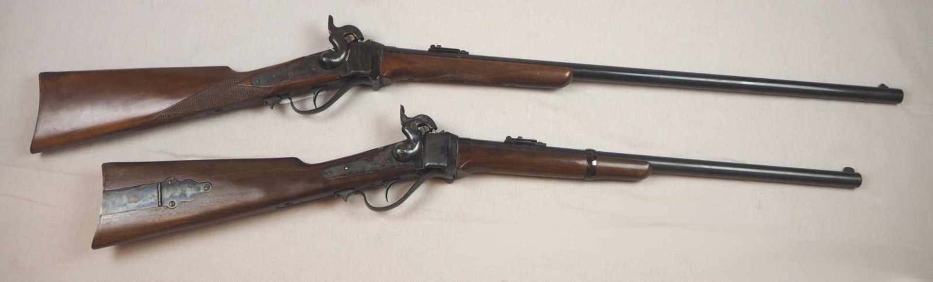 2 Gewehre auf Lauf gem. Antonio ZOLI & Co. Gardone V. T.mit Repetierfunktion Holzgriff z. T. m.