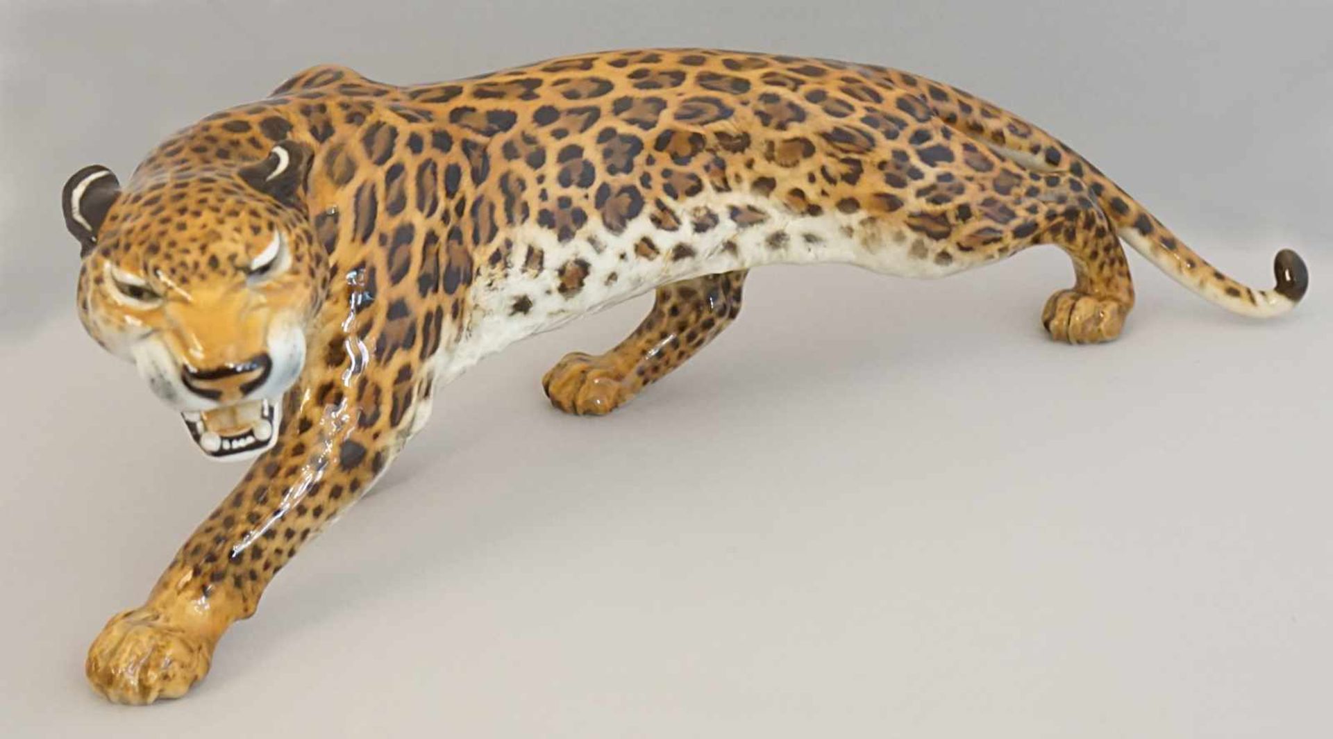 1 Figur Porz. HUTSCHENREUTHER "Fauchender Leopard"Entw.: Gunther GRANGET (wohl 1932-2010)