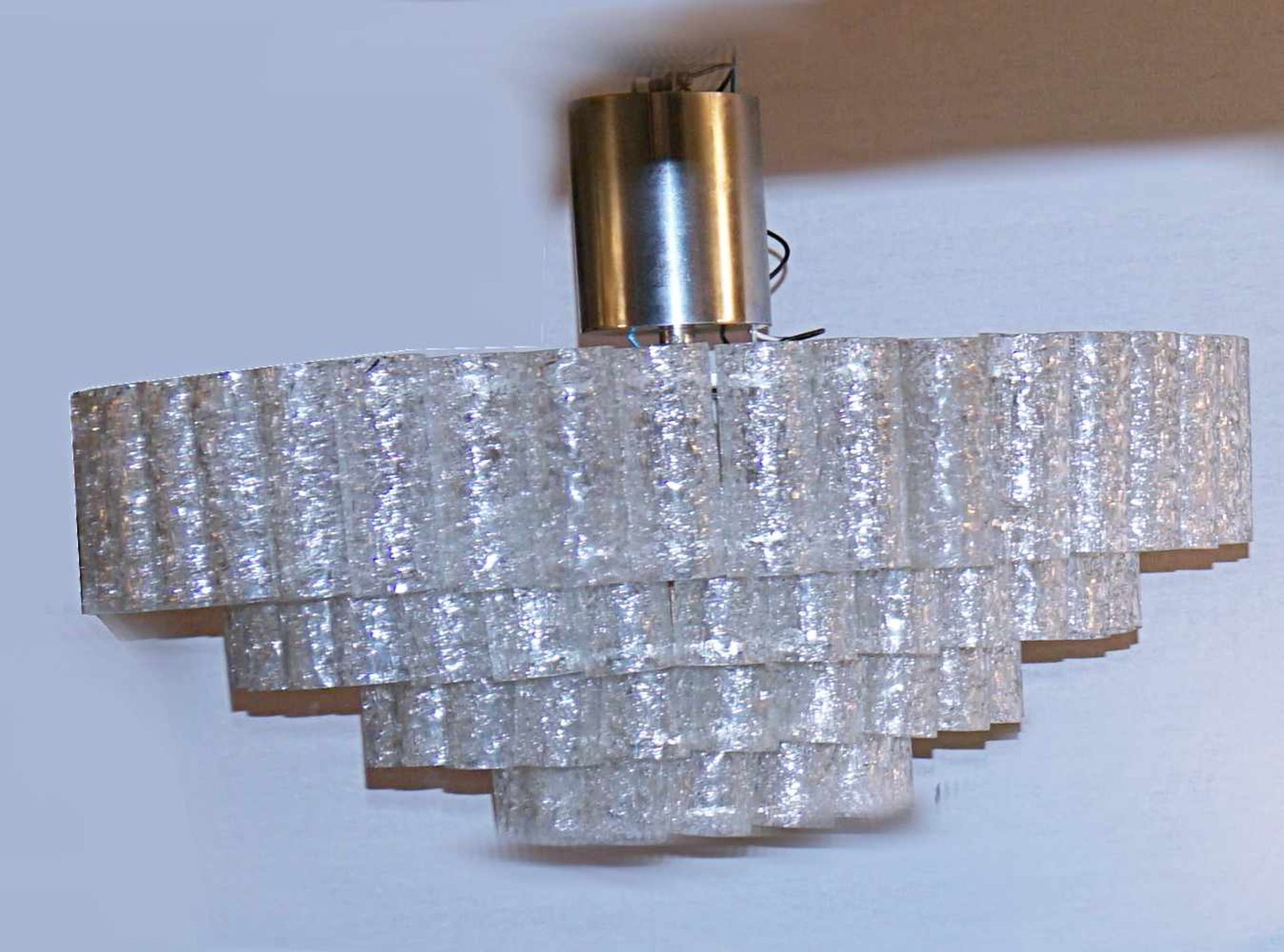 2 DORIA-Deckenlampenm. Glasröhren D je ca. 70cm 1 Wandlampe m. Ersatzteilen Asp. - Bild 2 aus 3