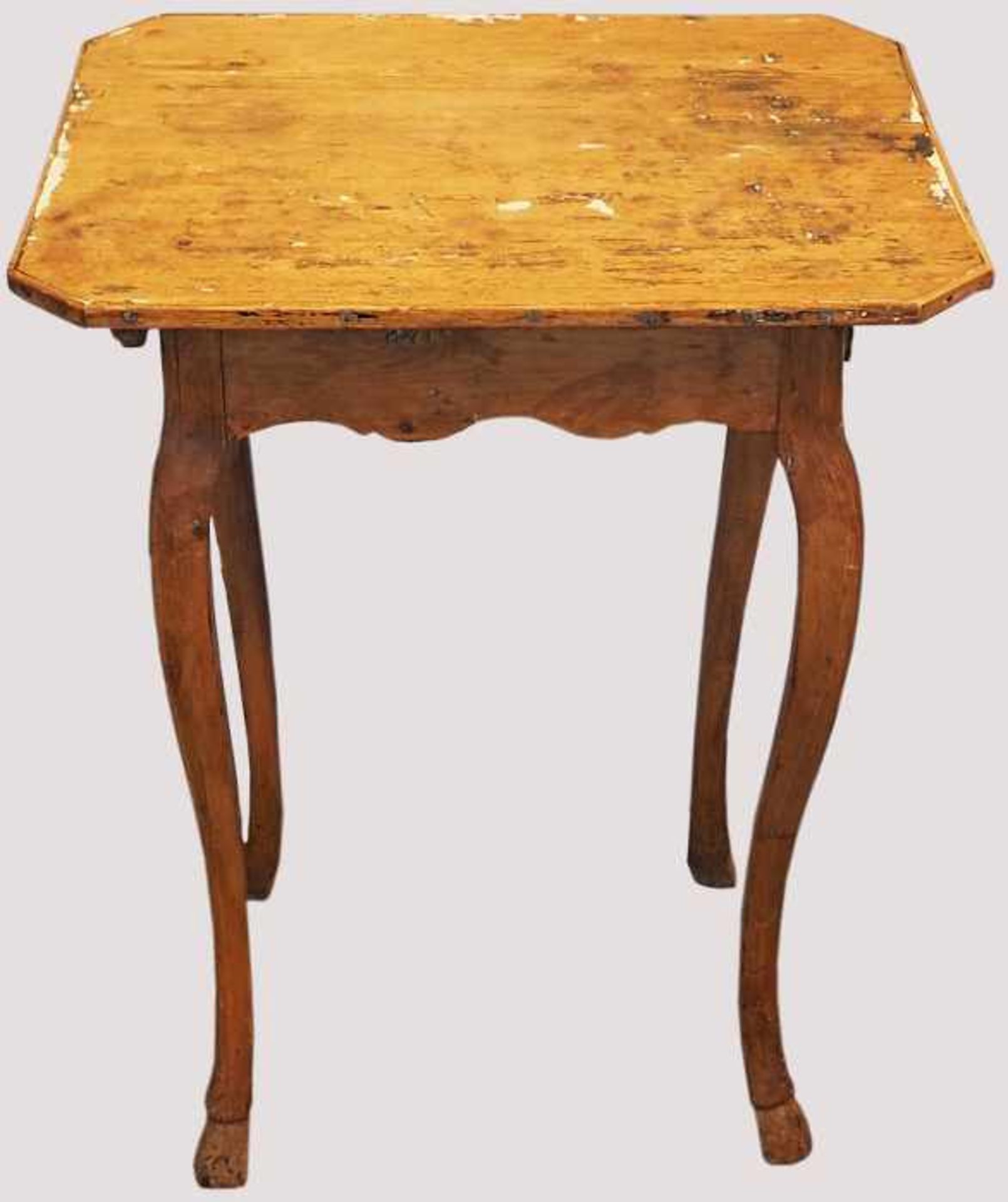Barocktischchen, 18. Jh.Holz geschnitzt, ca. 78x47x56cm, Asp. - Bild 2 aus 3