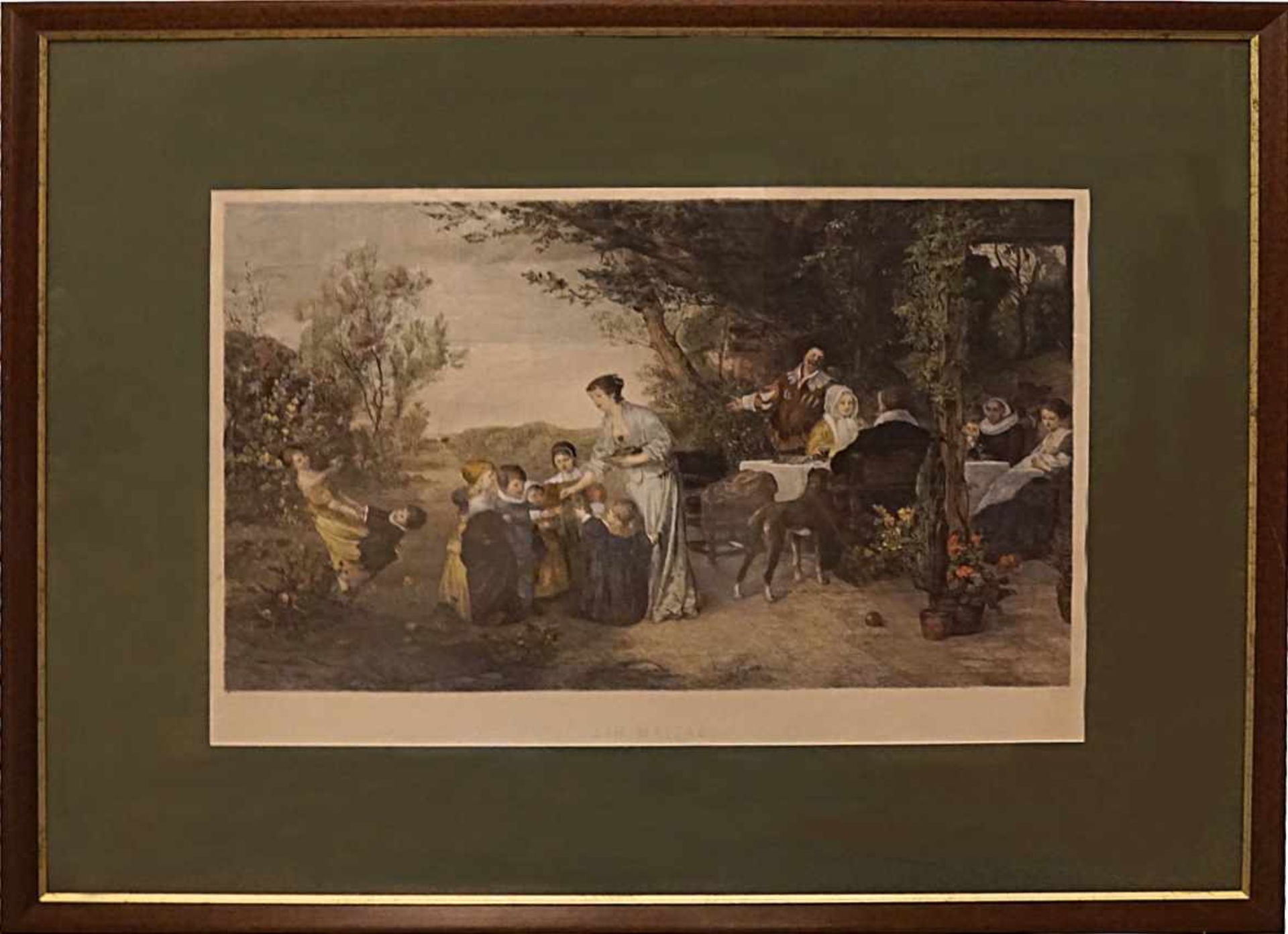 1 Lithografie "Ein Maitag" L.u. bez. Fritz Aug. KAULBACH(wohl Friedrich August VON KAULBACH 1850- - Bild 2 aus 2