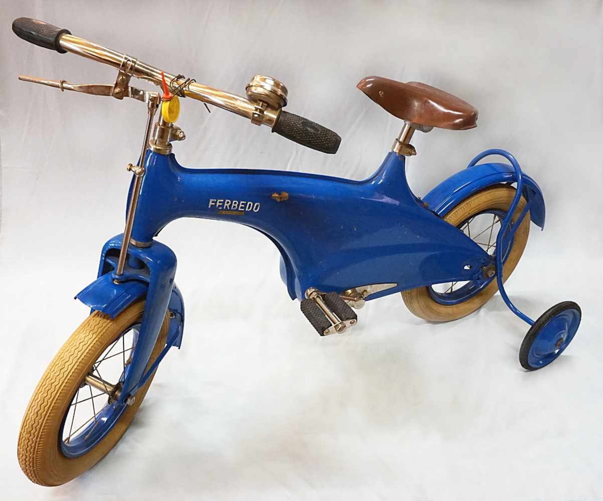 1 Kinderfahrrad mit Stützrädern FERBEDO Metall blau lackiertmit Reifen SPEEDMASTER "Ceylon" H ca. - Bild 2 aus 2