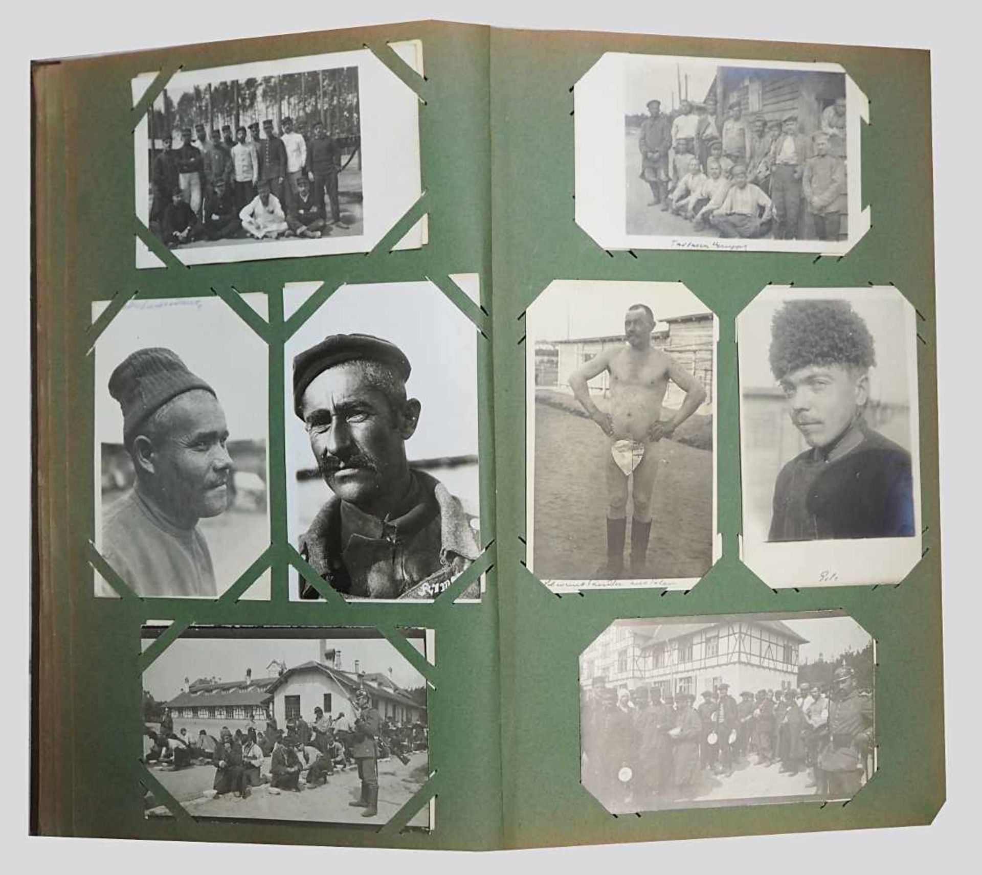 1 Fotoalbum ca. 1914-1918mit versch. Aufnahmen "Portraits von Steppenrusse/Tartaren/Marokkaner/