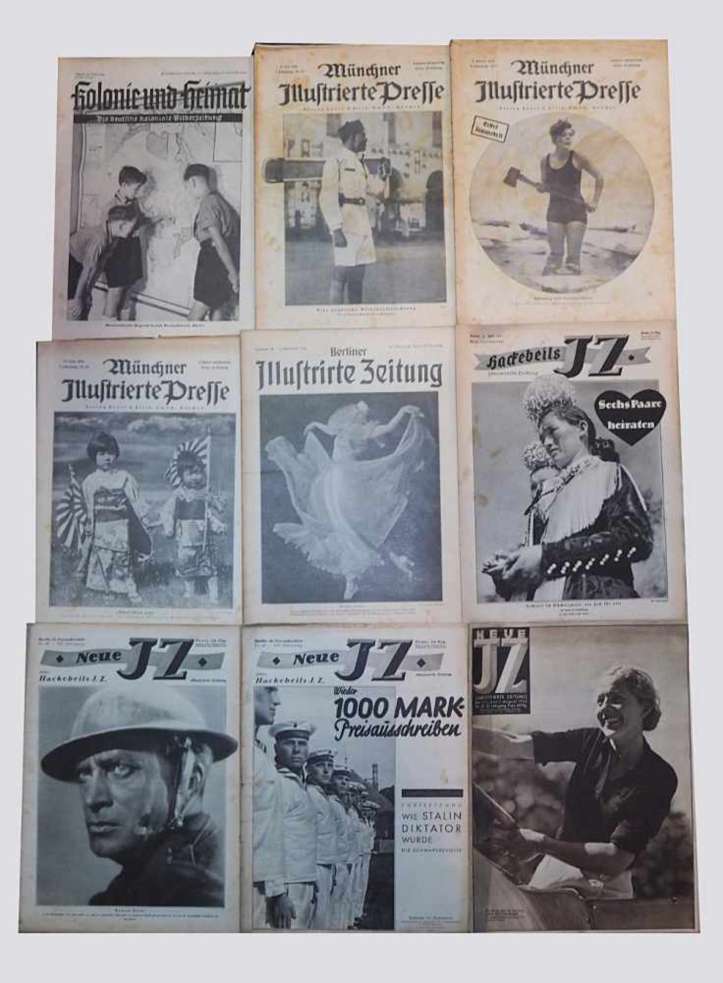 1 Konv. Zeitschriften 1930er/40er Jahre:"Neue illustrierte Zeit" "Münchner illustrierte Presse" "