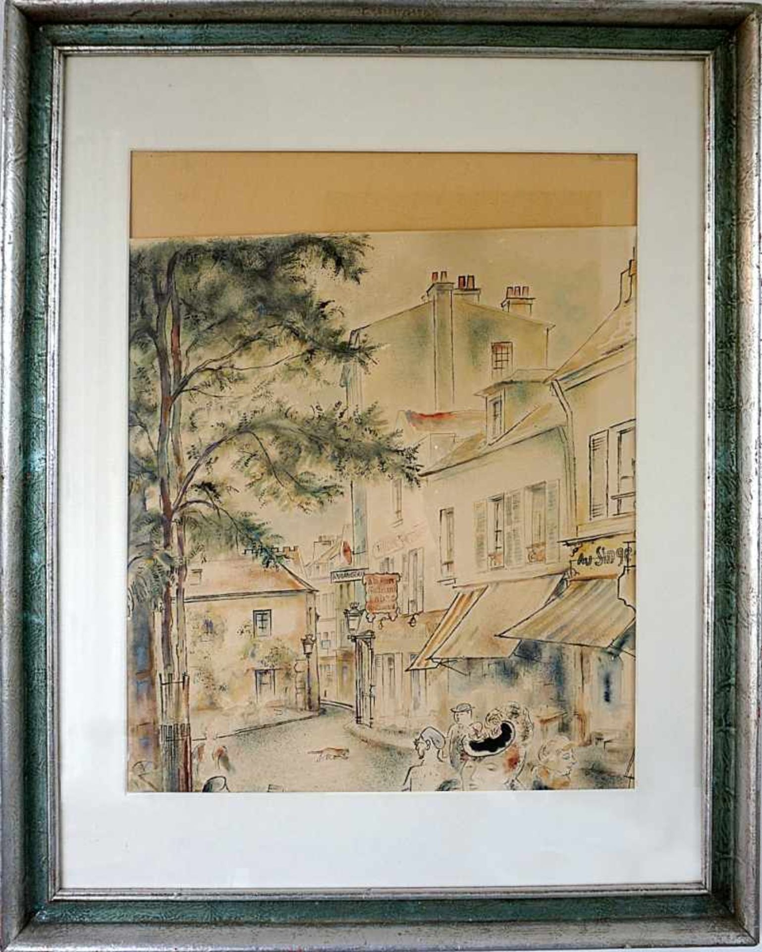 4 Aquarelle/Farbzeichnungen u.a. z.T. signiert SAUER (wohl Josef S. 1893-1967) - Bild 8 aus 8