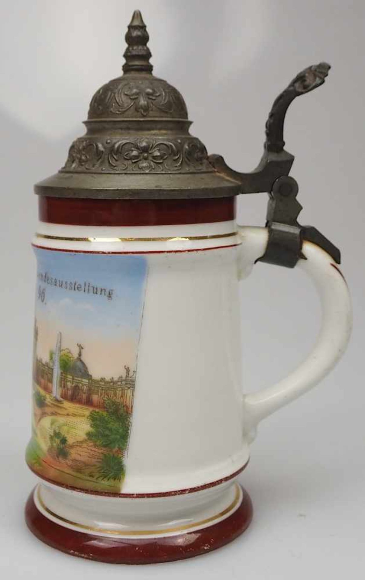 1 Bierkrug bez. "II. Bayerische Landesausstellung 1896" - Image 2 of 6