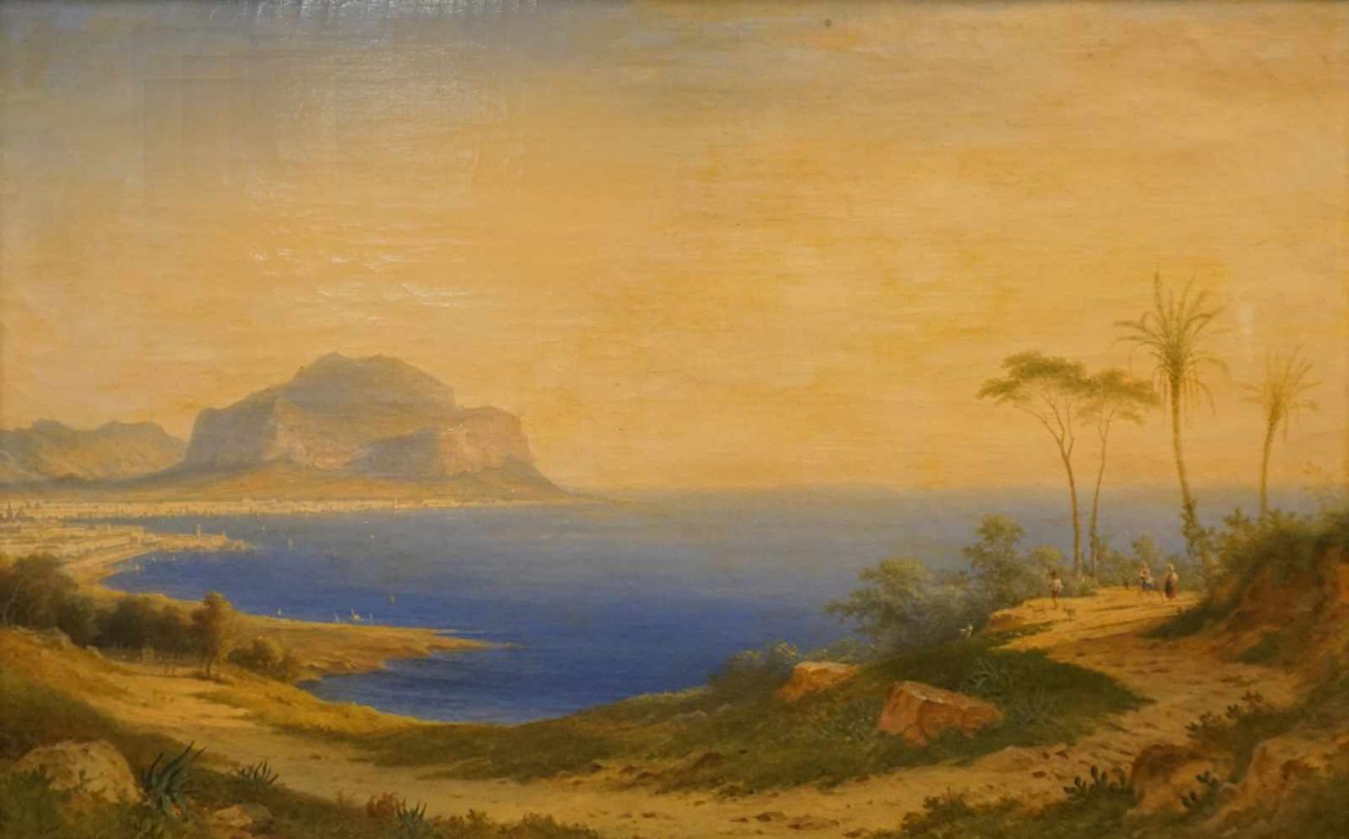 1 Ölgemälde "Blick auf die Bucht von Capri" L.u. sign. Carl MORGENSTERN,