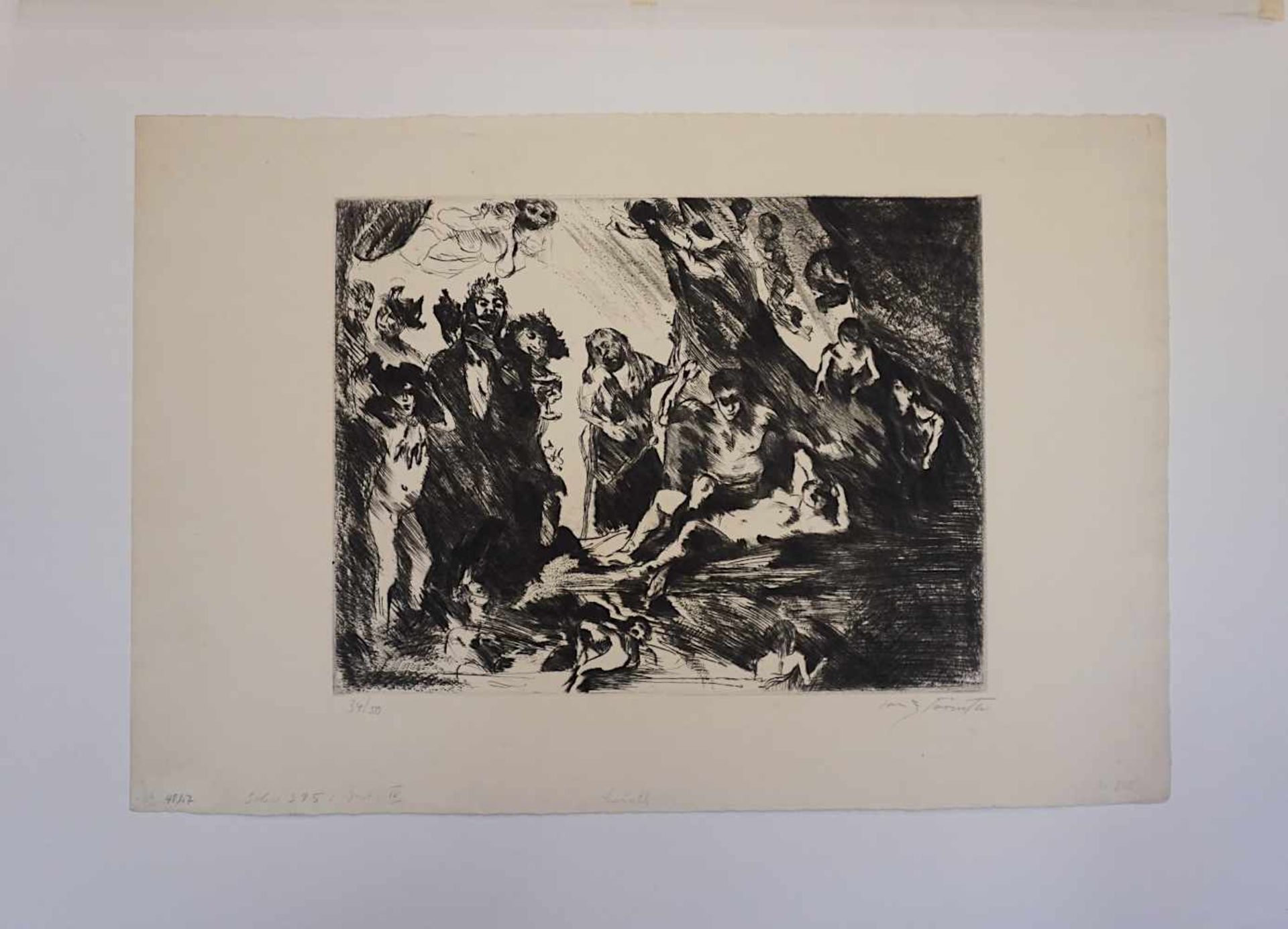 1 Radierung "Mythologische Szene" R.u. bleistisftsigniert Lovis CORINTH