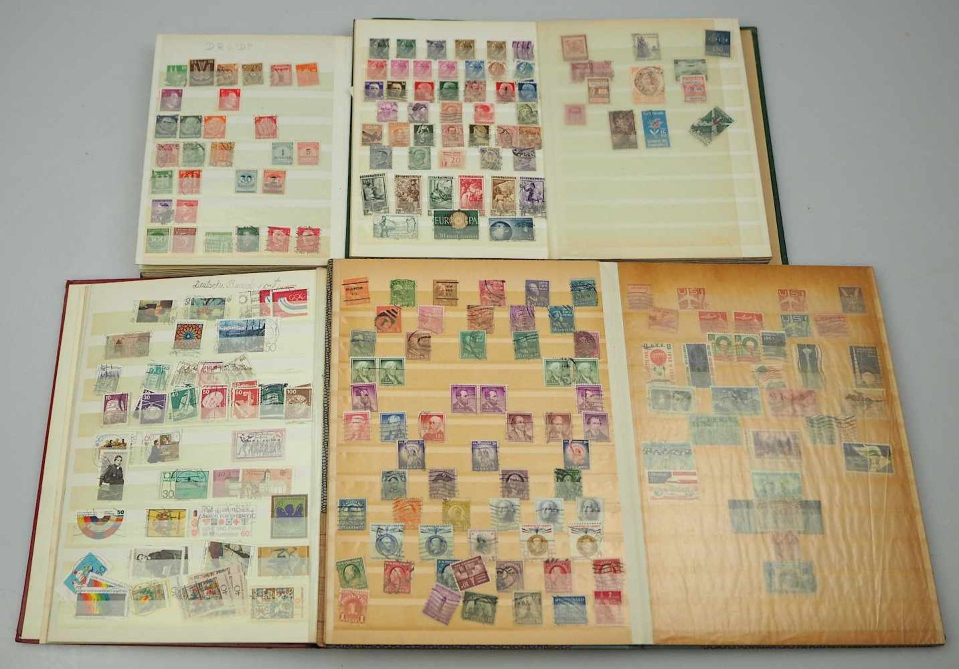 1 Konv. Briefmarken Bayern, Kaiserreich, III. Reich, BRD, DDR u.a. z.T. Posthornsatz gest.