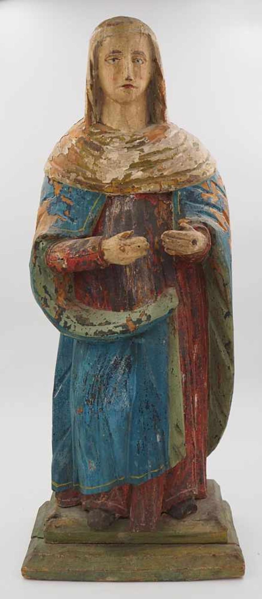 1 Skulptur Holz "Madonna" wohl 19.Jh., polychrome Fassung,