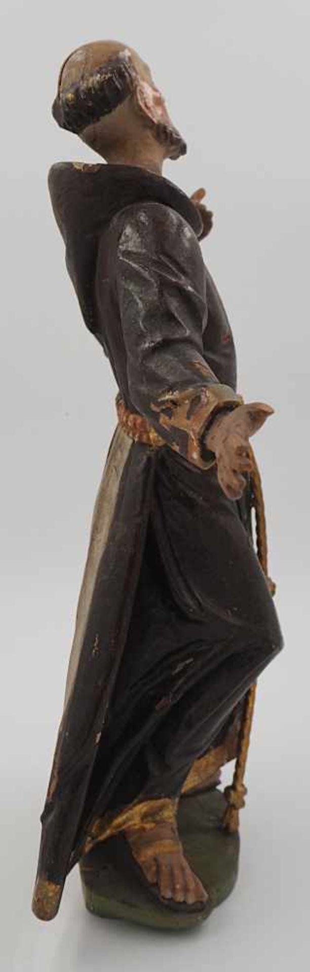 1 Barockstatuette "Heiliger Franziskus" wohl Zirbenholz geschnitzt, zugeschrieben Ignaz GÜNTHER, - Bild 4 aus 4