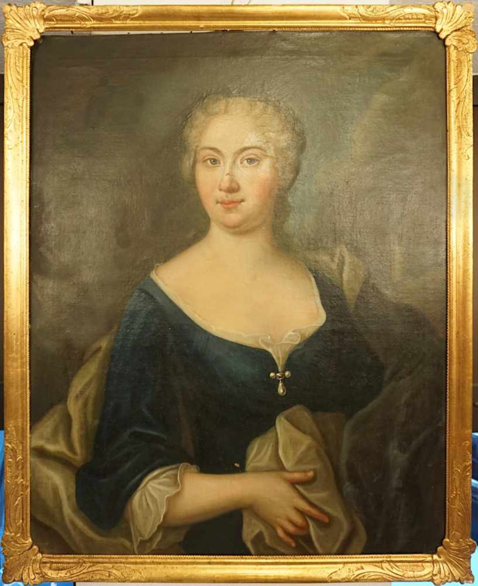 1 Ölgemälde "Porträt der Anna Margarita Kostbeck" unsigniert, wohl 17. Jh. - Image 2 of 2