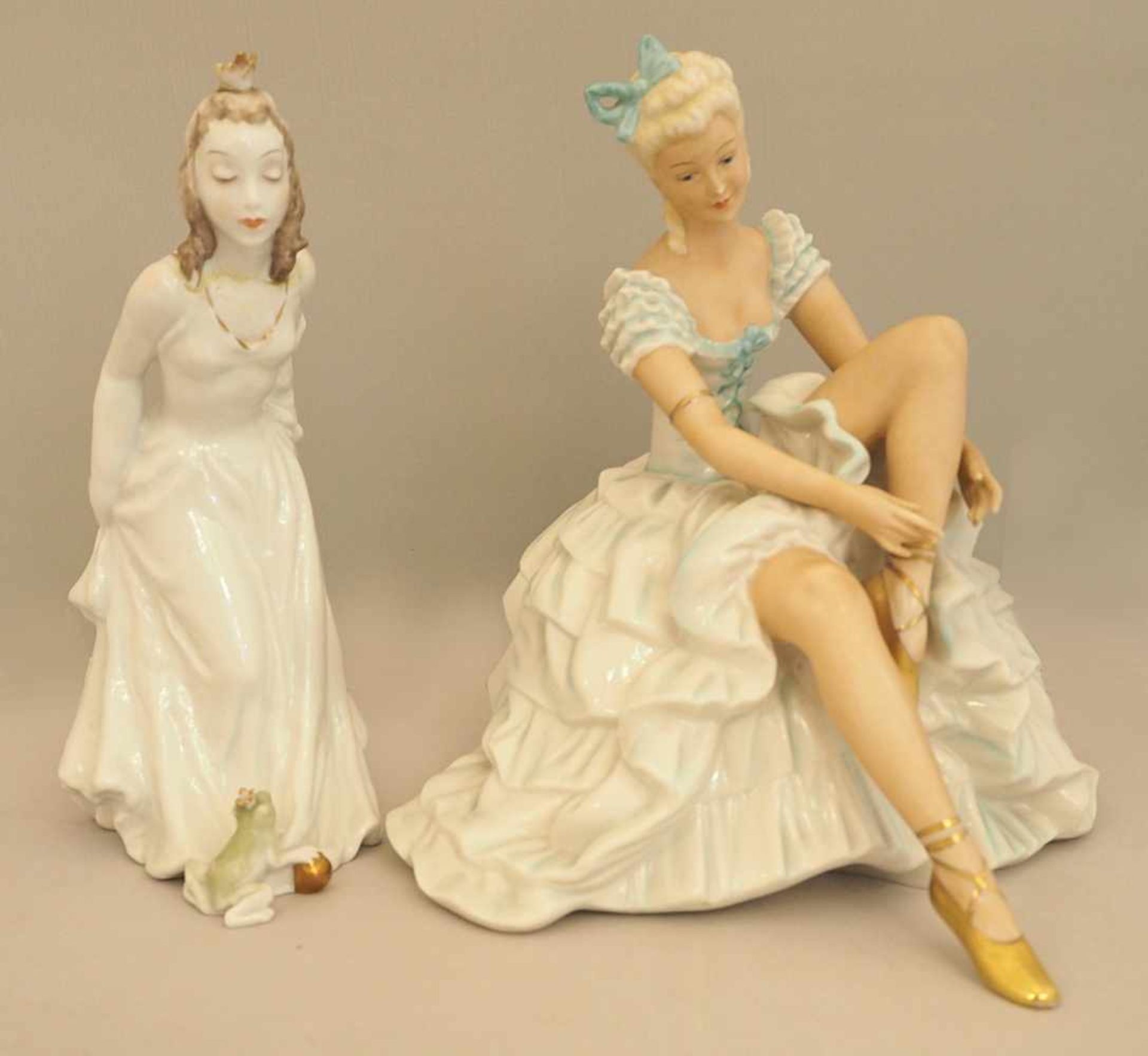 2 Figuren Porzellan ROSENTHAL u.a, "Der Froschkönig", "Ballerina",