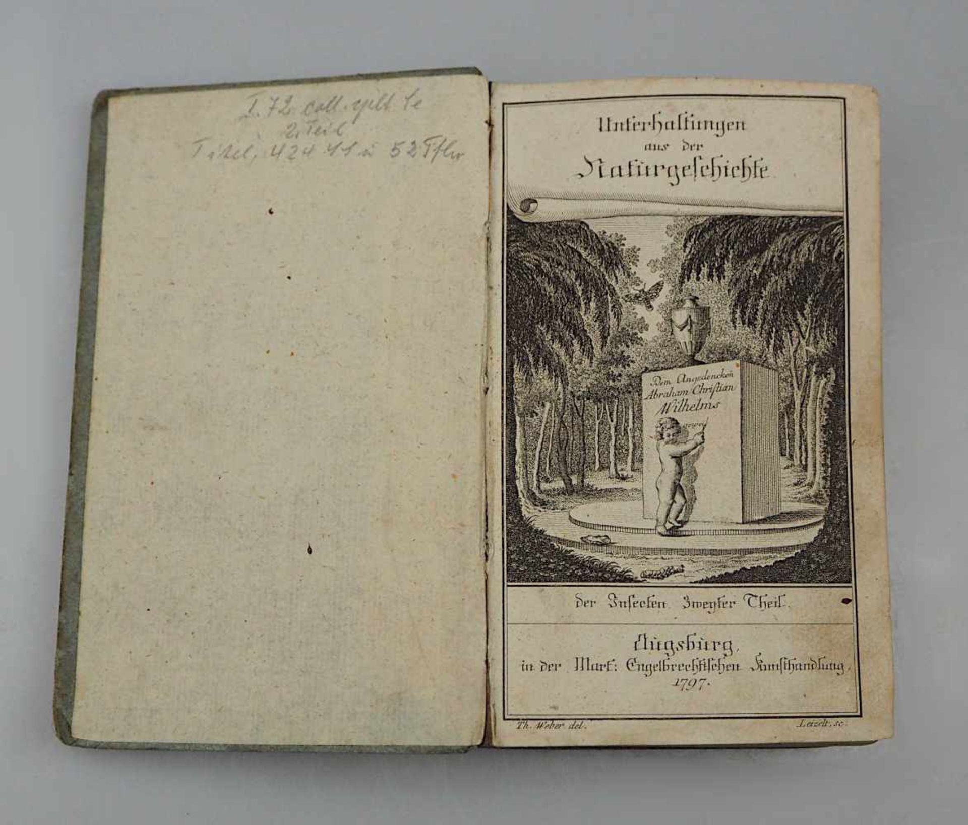 1 Buch "Unterhaltung aus der Naturgeschichte" Augsburg 1797 herausgegeben von der Mark Engelbrech - Bild 2 aus 3