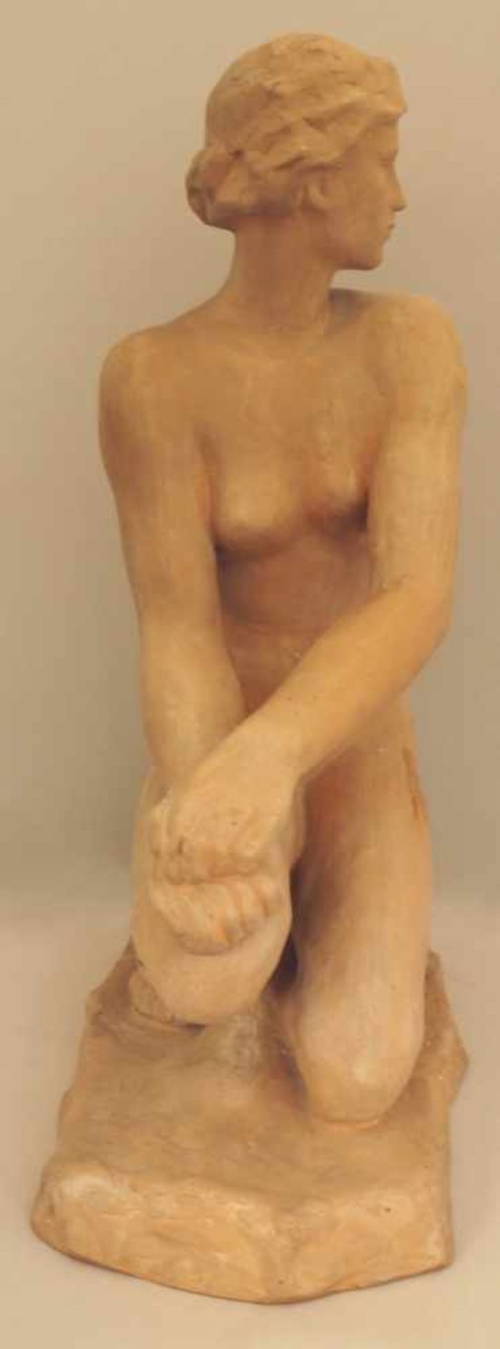 1 Figur Ton/Keramik "Die Schauende", monogr. "FK" (wohl Fritz KLIMSCH 1870-1960), - Bild 5 aus 5