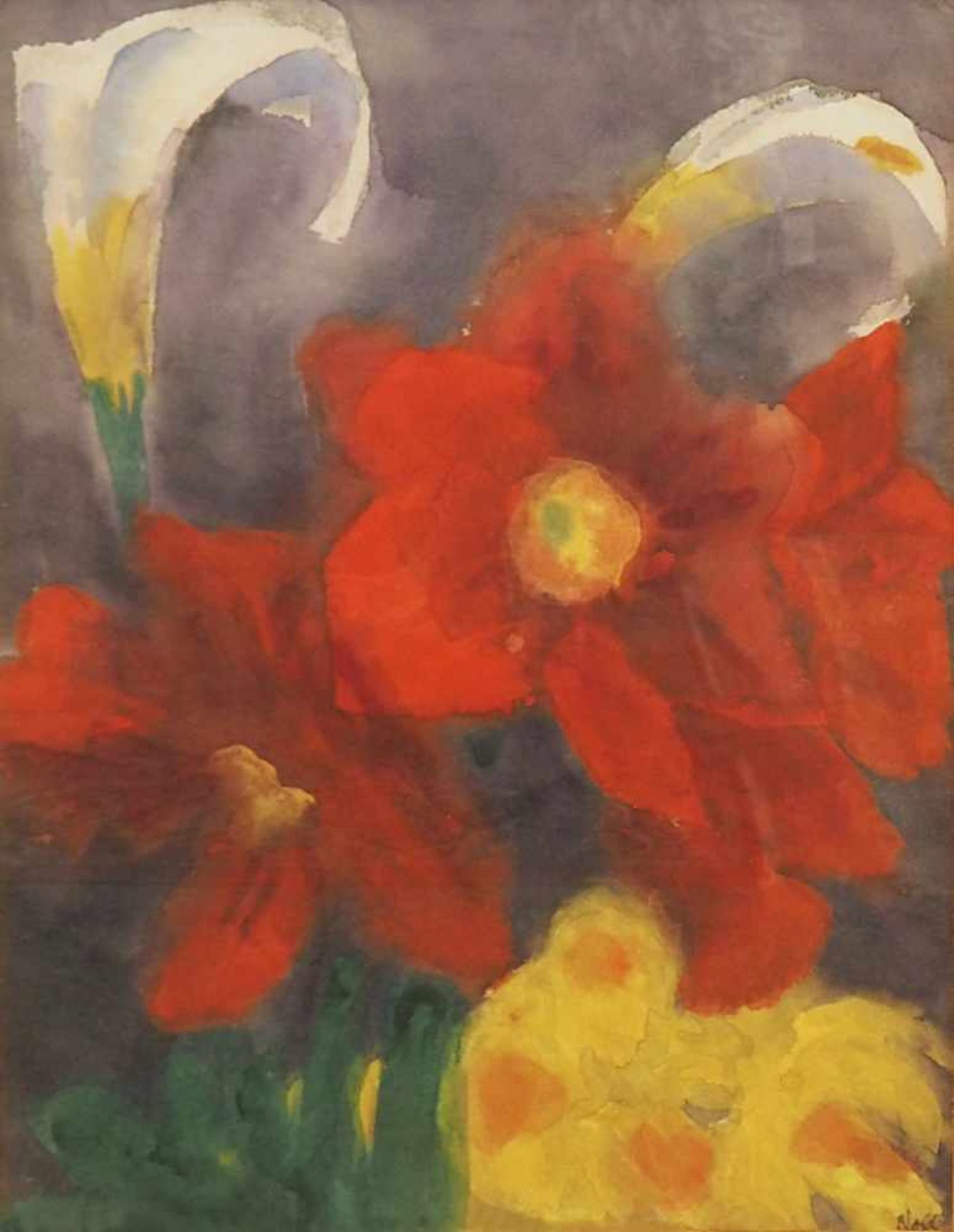 1 Aquarell "Blumenstück" R.u. signiert NOLDE