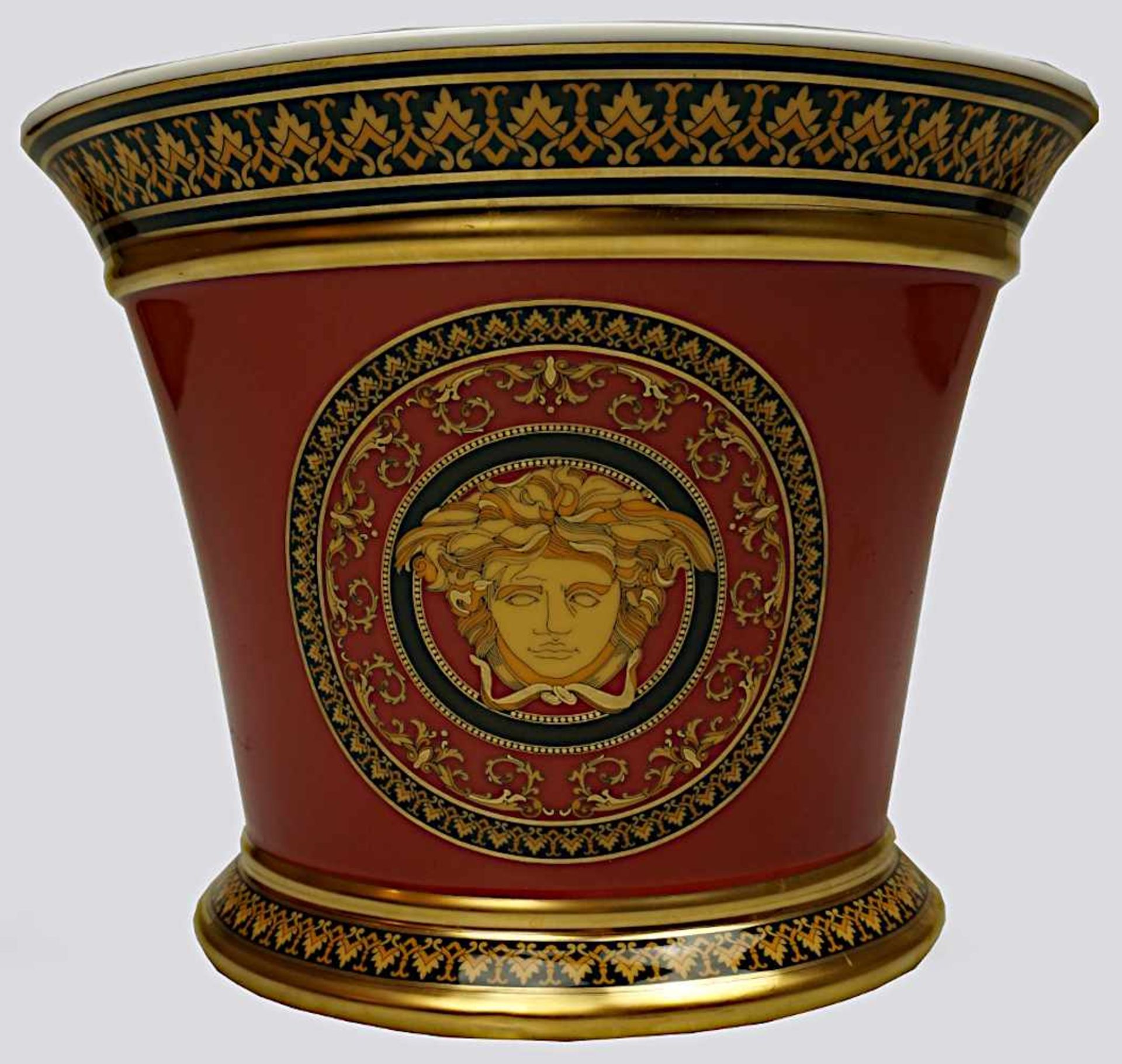 1 Konv. Cachepot Porz. ROSENTHAL VERSACE-MEDUSA in rot, H ca. 20cm - Image 2 of 2