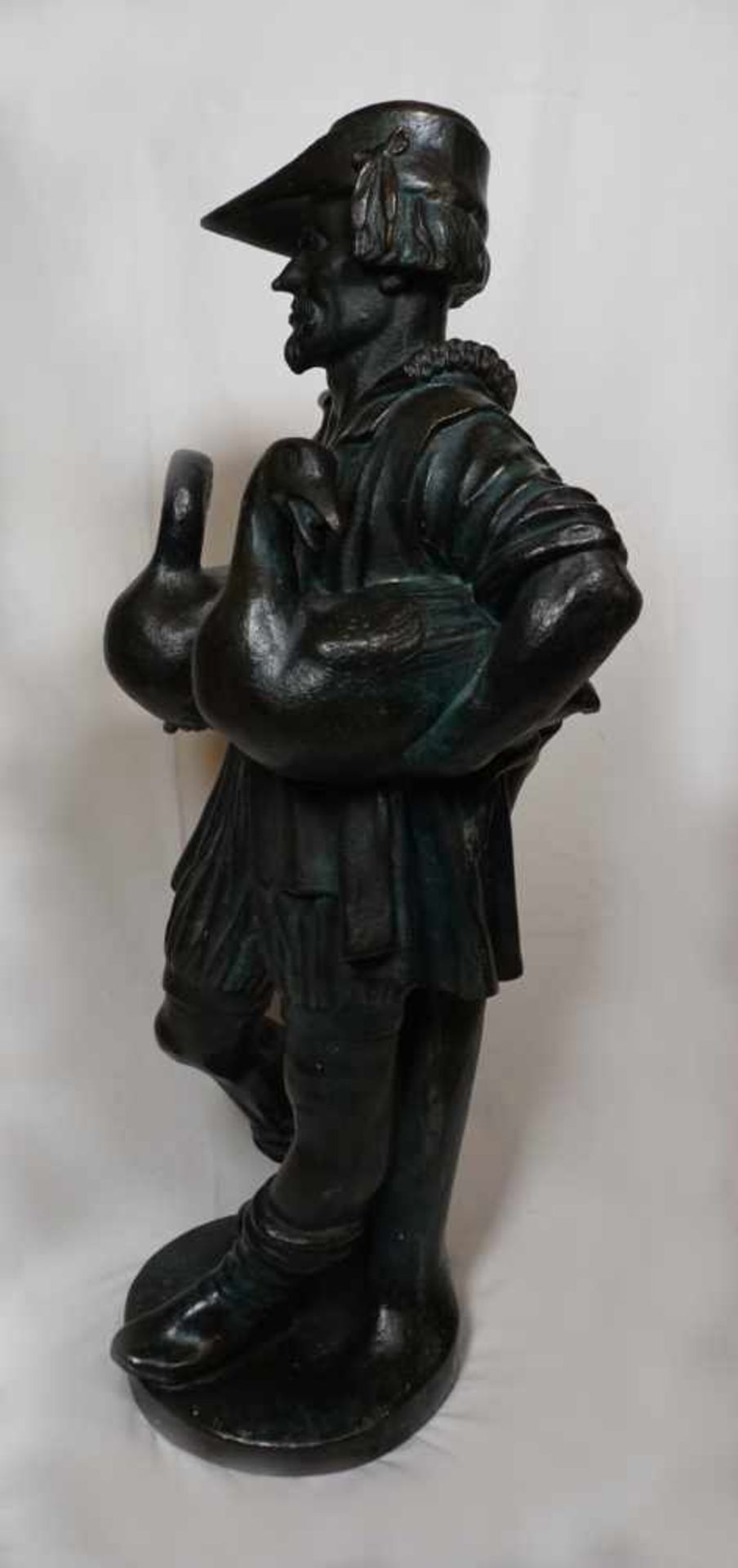 1 Figur wohl Bronze "Gänsemännla", unsigniert, - Image 3 of 3