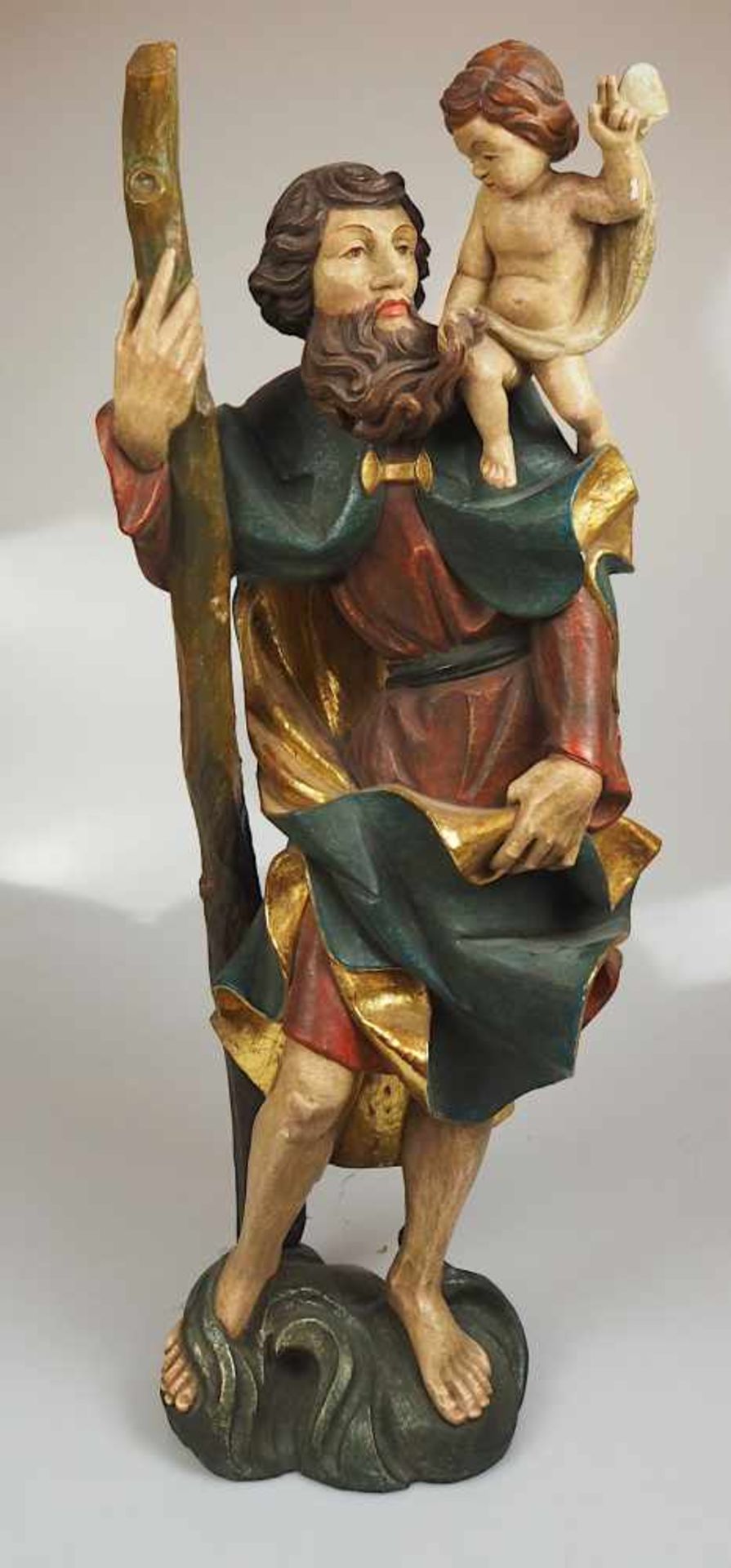 1 Holzfigur 20. Jh. "Hl. Christophorus"