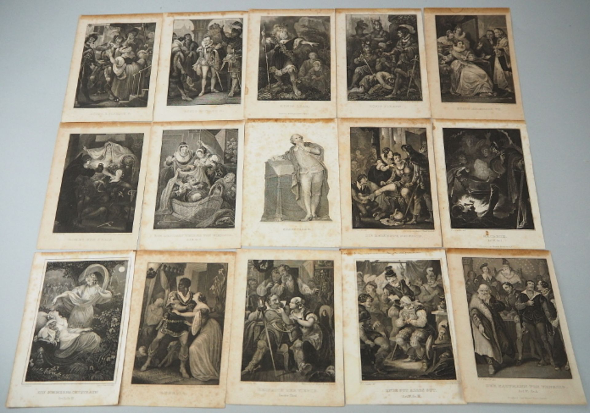 Konvolut Stahlstiche "Szenen aus Shakespeare", L.u. signiert P.C. GEISSLER