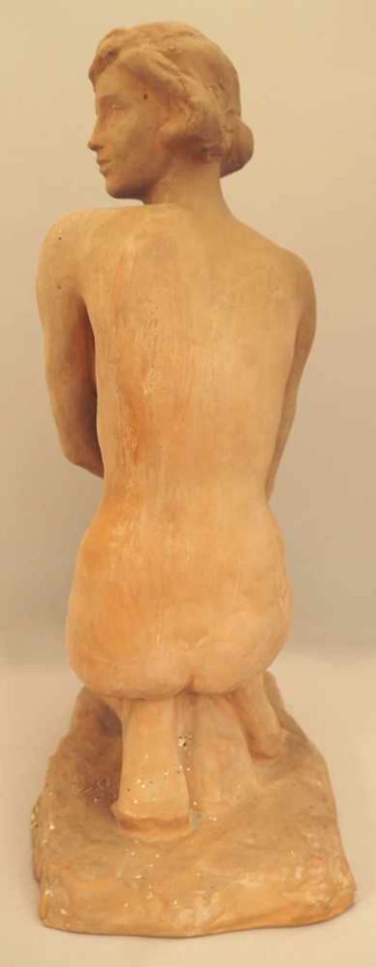 1 Figur Ton/Keramik "Die Schauende", monogr. "FK" (wohl Fritz KLIMSCH 1870-1960), - Bild 3 aus 5