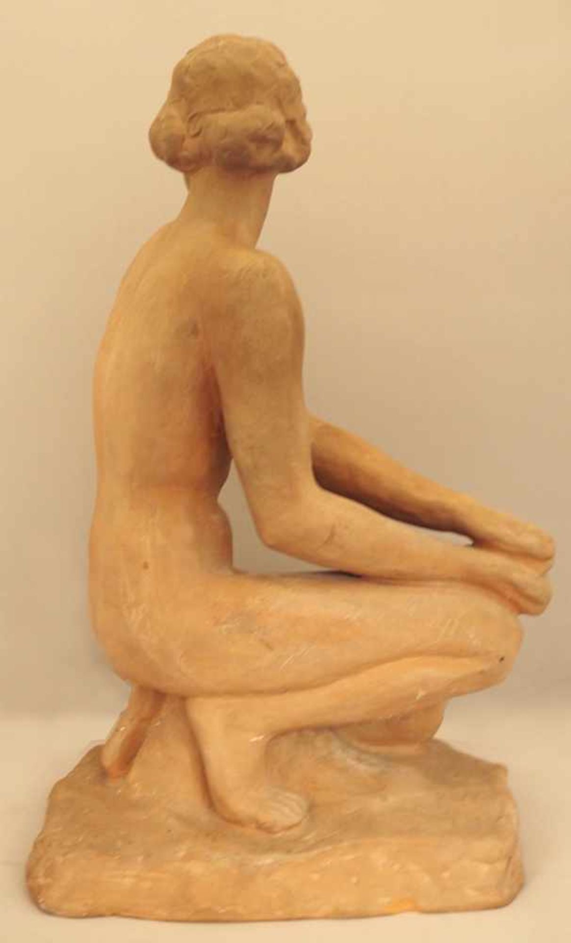 1 Figur Ton/Keramik "Die Schauende", monogr. "FK" (wohl Fritz KLIMSCH 1870-1960), - Bild 4 aus 5