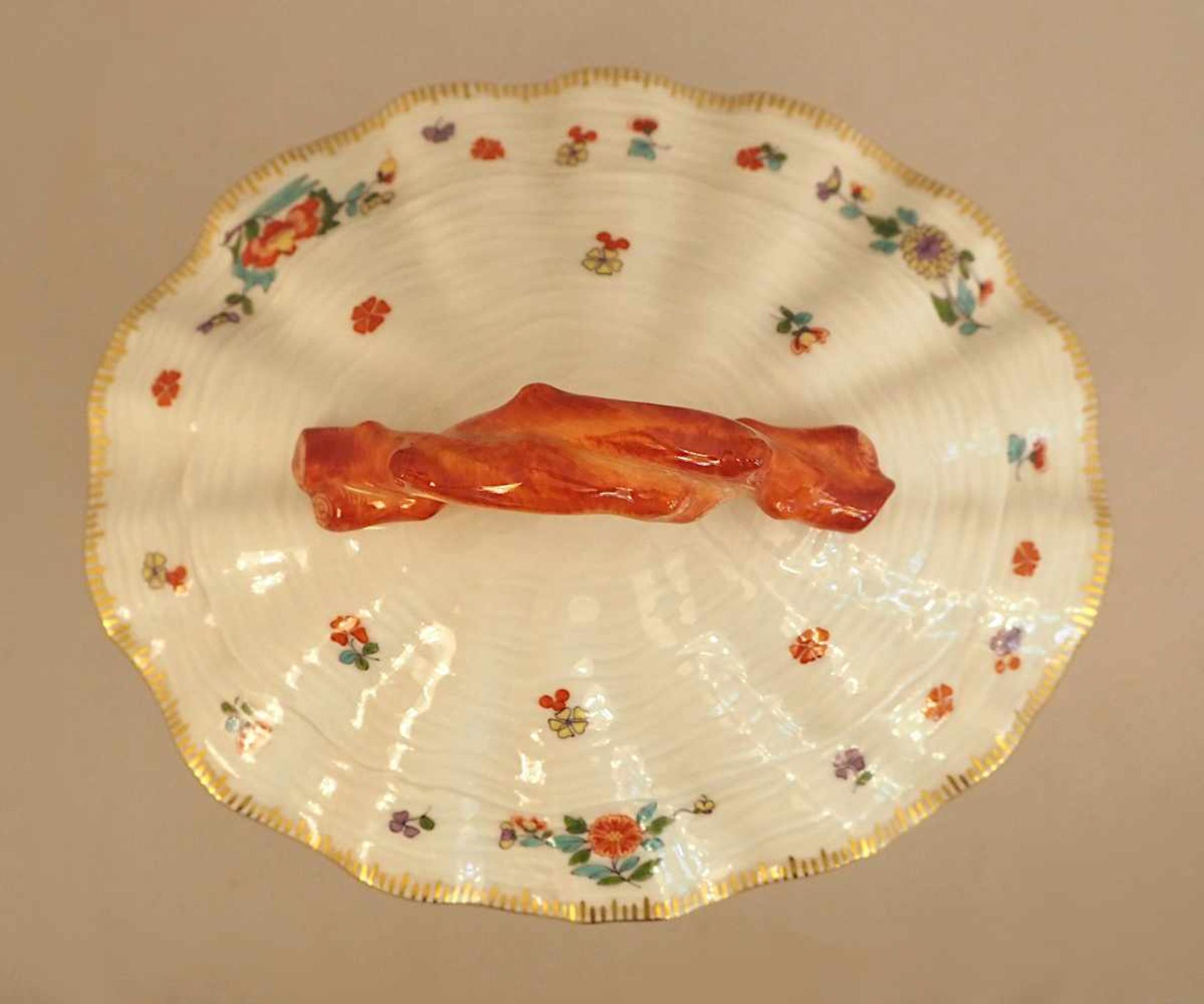 1 Deckeldose/Zuckerdose Porzellan MEISSEN 1x gestr., "Schwanenservice", - Image 5 of 6