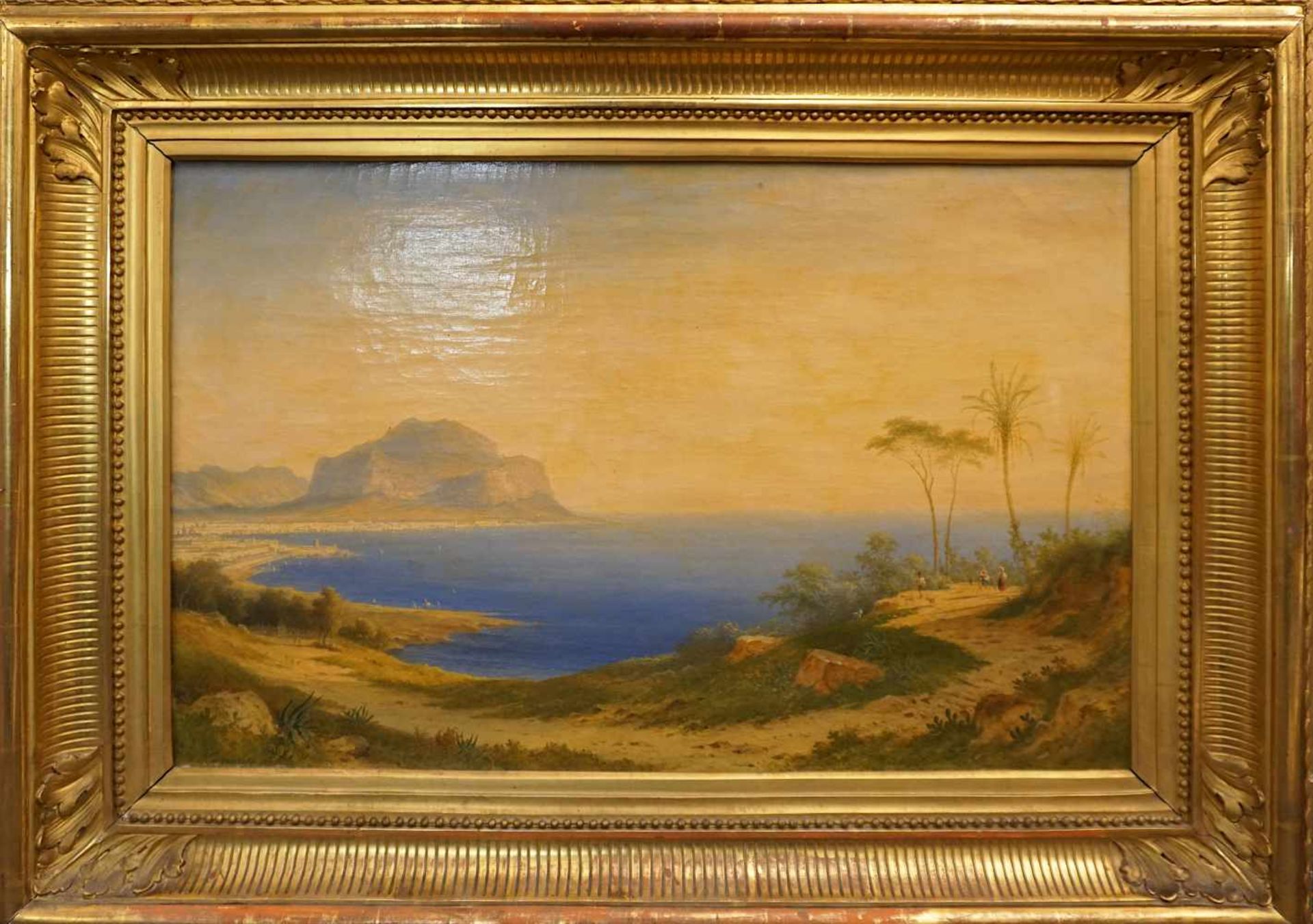 1 Ölgemälde "Blick auf die Bucht von Capri" L.u. sign. Carl MORGENSTERN, - Bild 4 aus 4