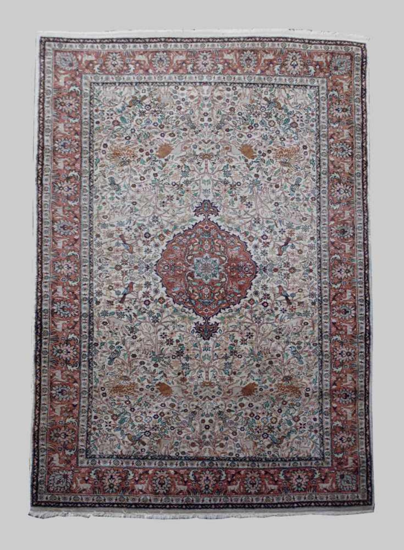 1 Orientteppich HERATI beigegrundig, Randbordüre rotgrundig je geom./flor. Dekor ca. 303x260cm</ - Image 2 of 2