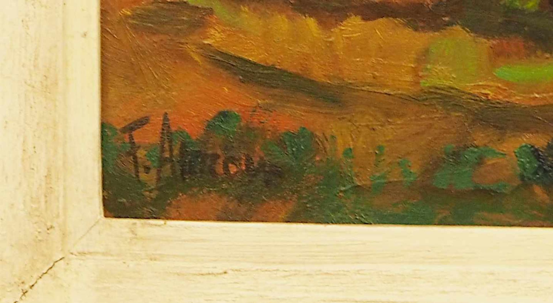 1 Ölgemälde "Herbstliche Landschaft - Vor dem Sturm" L.u. sign. F. ARROYO, - Bild 2 aus 3