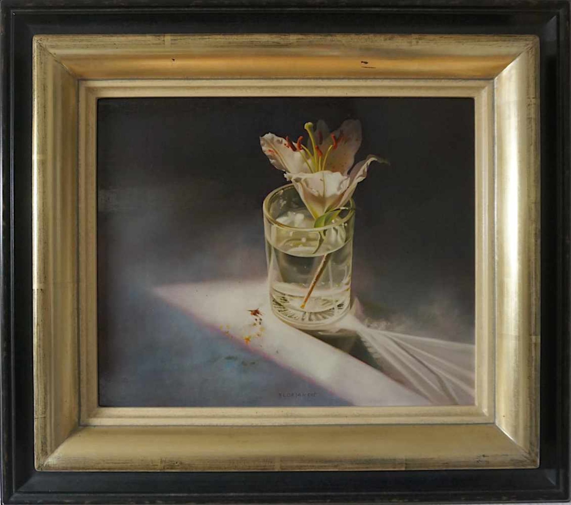1 Ölgemälde "Lilie im Glas" M.u. sign. FLORJANCIC (wohl Pavel F. *1947) - Bild 2 aus 2