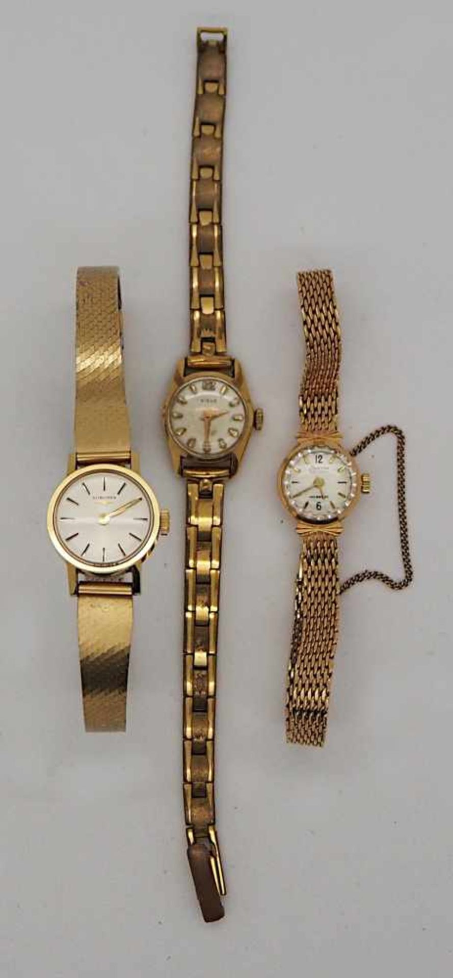 1 Armbanduhr GG 18ct. CONDOR, 2 Uhren, z.T. vergoldet Gsp.