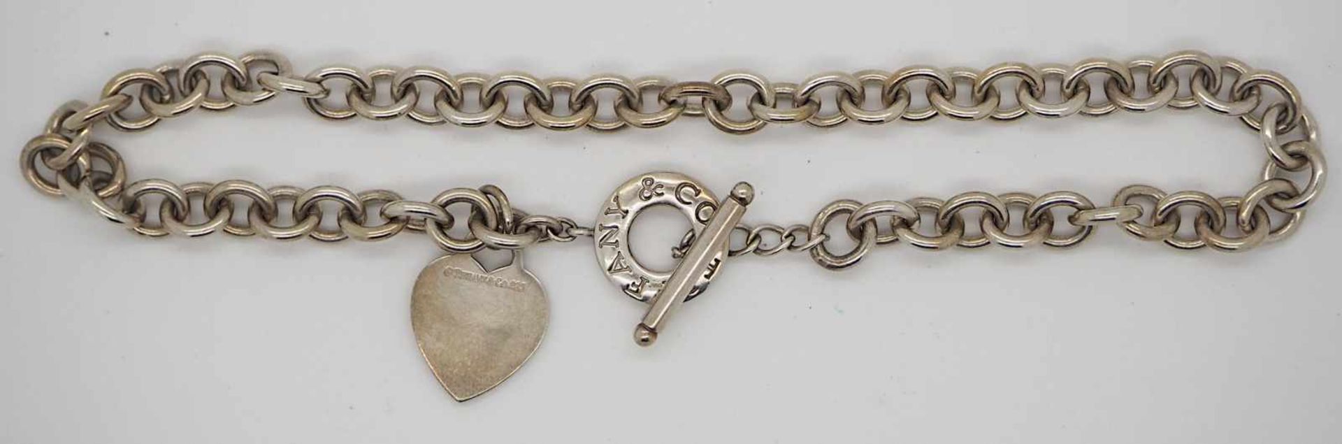 1 Kette mit Anhänger "Herz" gestemp. TIFFANY & Co., z.T. Silber 925, Gsp.