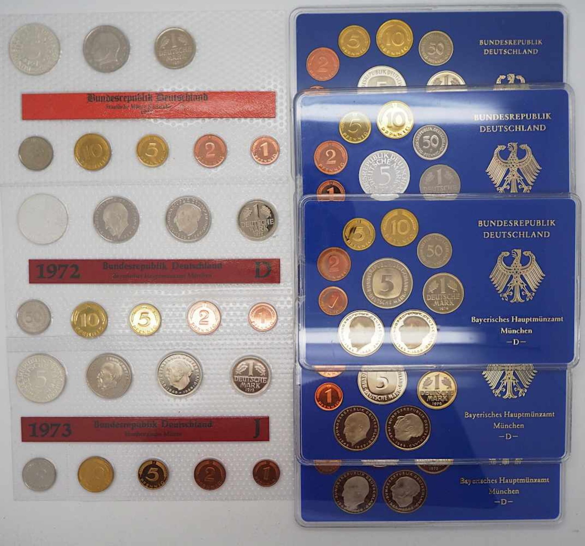 1 Konvolut Münzen BRD (DM-Sets polierte Platte) Euromünzen lose