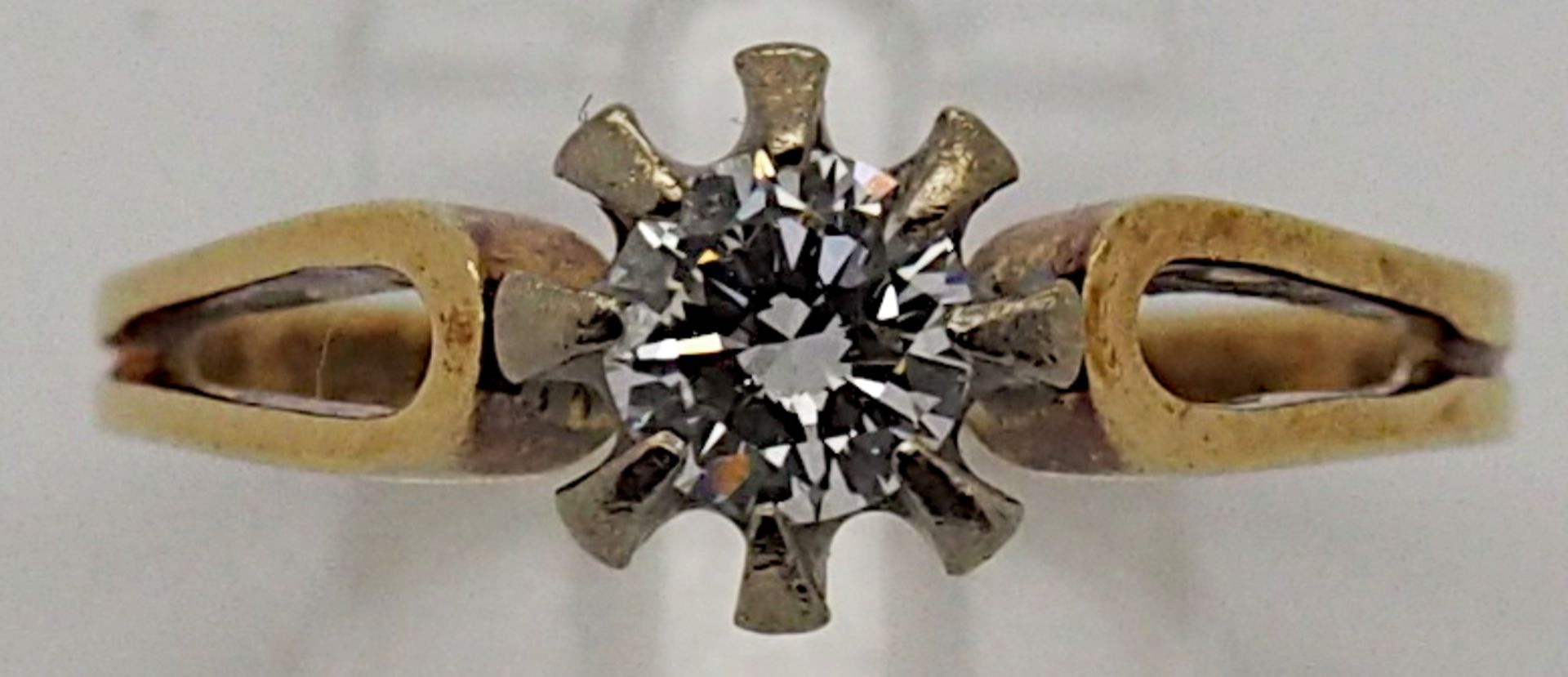 1 Damenring GG/WG 14ct., Solitärbrill. ca. 0,5ct.ca. Ringgröße 55