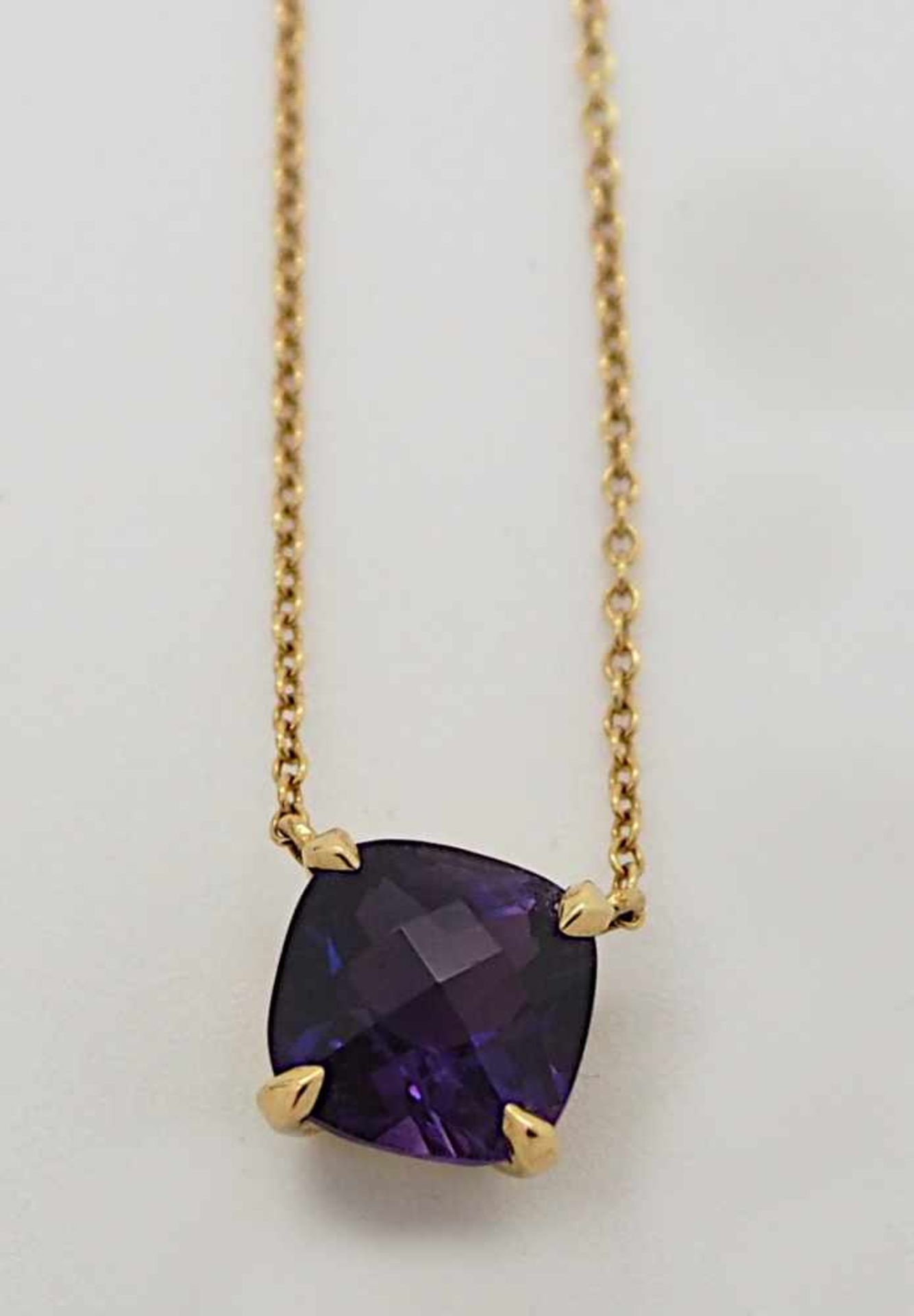 1 Collier GG 18ct., Amethyst TIFFANY & CO.lt. Zettel NP: 449 (Währung?), Originalscha - Bild 2 aus 2