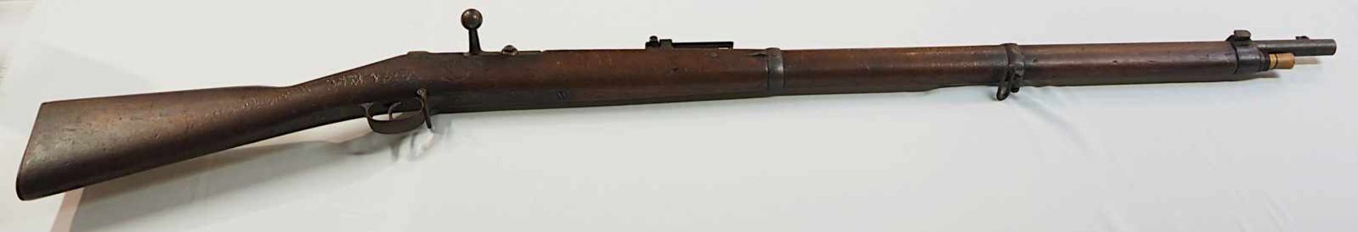 1 Hinterladergewehr wohl MAUSER Mod. 71/84auf Verschluss gemarkt "1886/1887 Amberg" u.