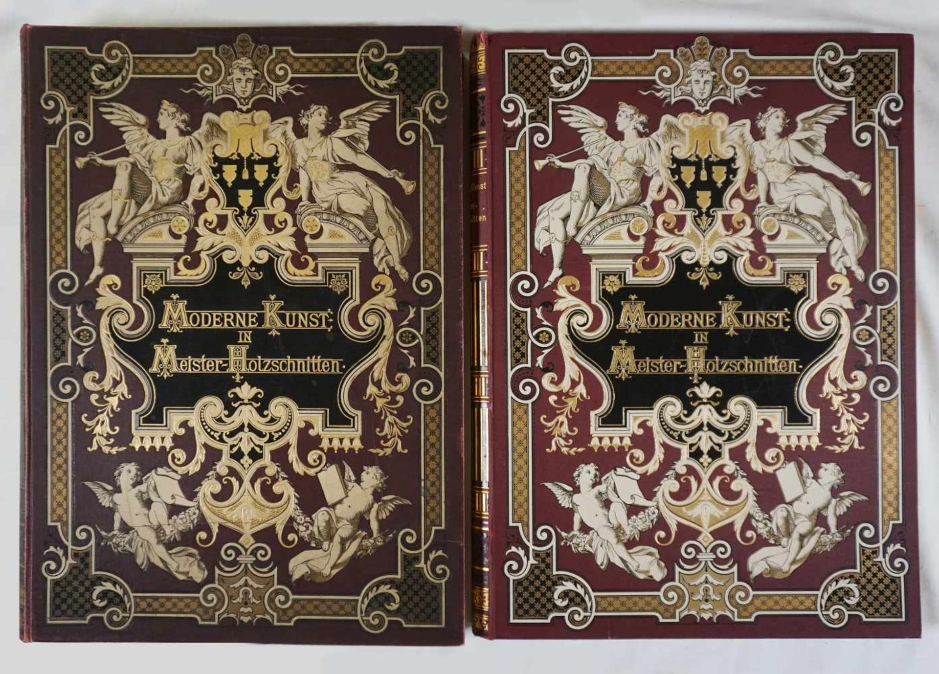 2 Bände "Moderne Kunst in Meister-Holzschnitten" Band II und IX, Verlag Rich. BONG, Berlin ca.