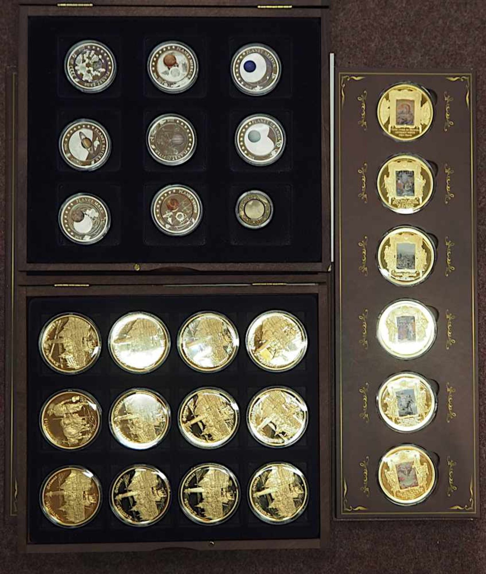 1 Konvolut Münzen/Medaillen, Sammlereditionen, Silber, Kupfer vergoldet, z.B."Deutsch - Bild 2 aus 3