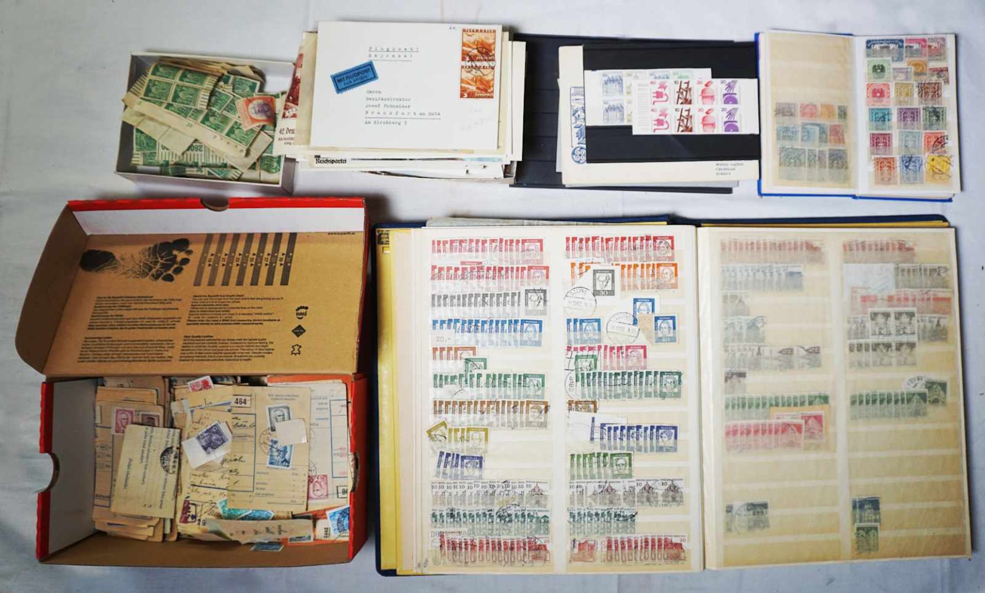 1 Konv. Briefmarken BRD, DDR, Österreich, Tschechoslowakei u.a.z.T. im Album SCHAUBEK