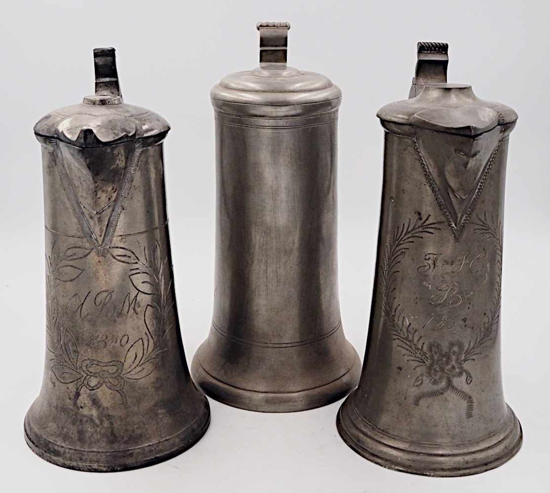 1 Konv. Metall-/Zinnkrüge, Kannen u.a., z.T. um 1900mit Wasserspender dat. 1880-1905, - Bild 2 aus 4