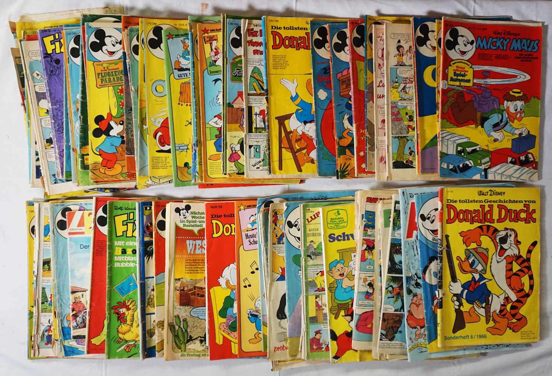 1 Konv. Comic-Hefte "Micky Maus" ca. 1980er Jahre"Fix und Foxi" u.a., z.T. besch., je